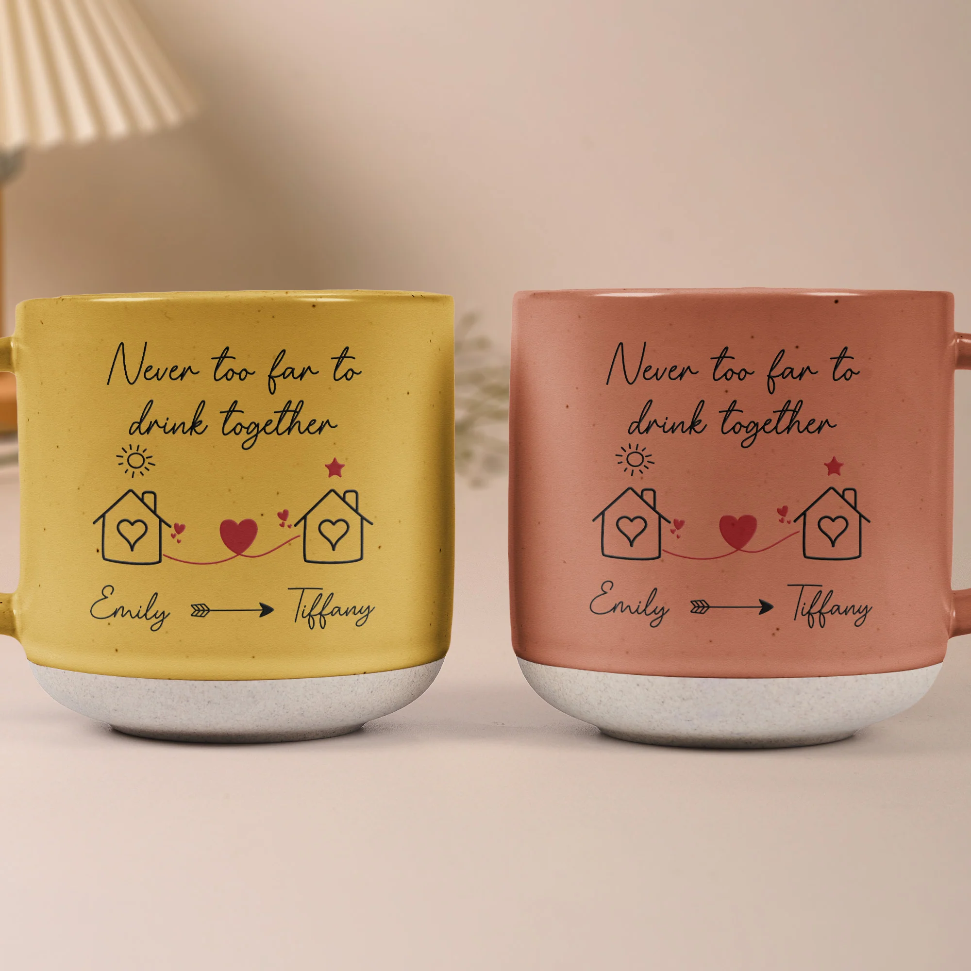 I Wish You Lived Next Door Friendship Gift - Personalized Pottery Mug - Gift For Friend - Image 5