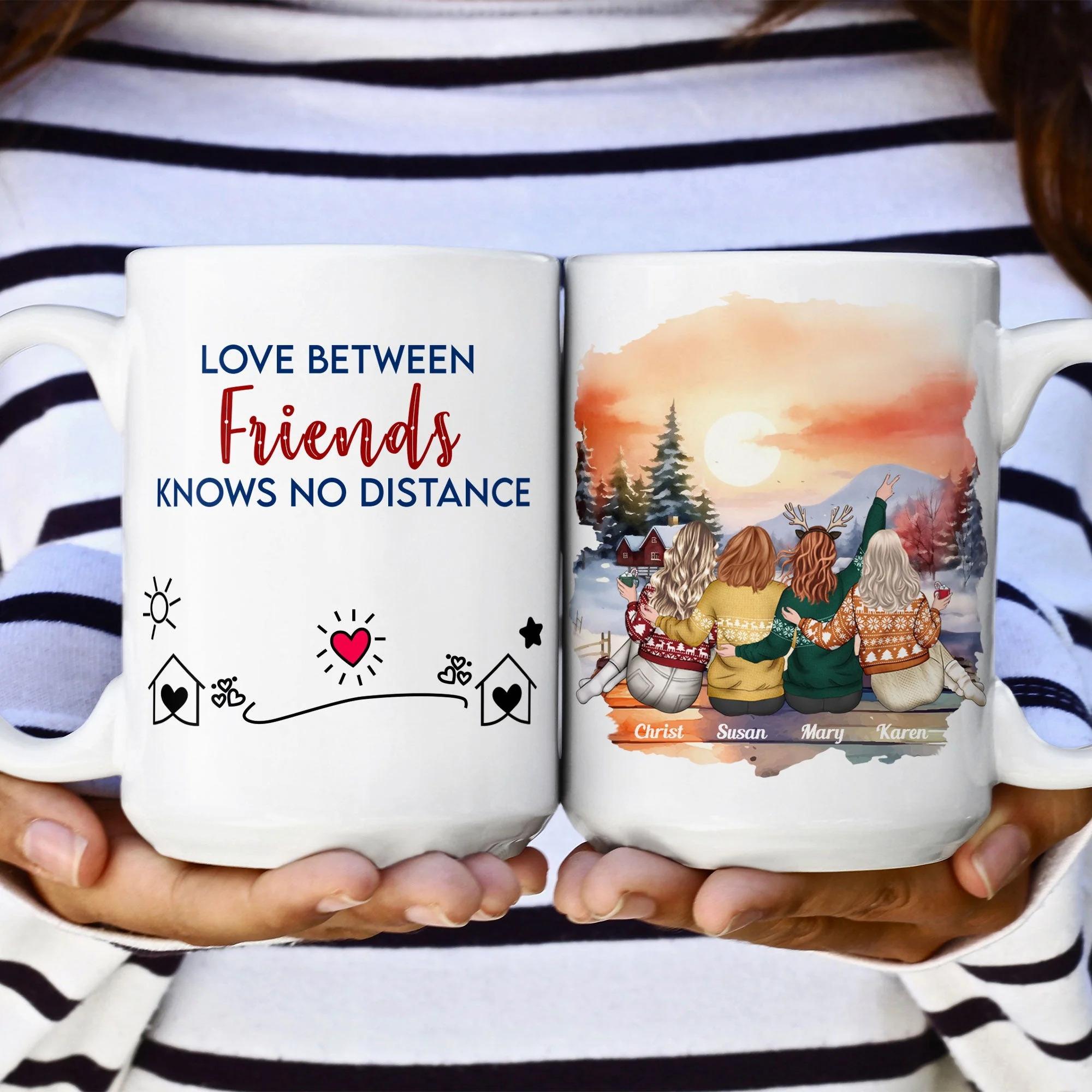 I Wish You Lived Next Door Long Distance Friendship - Personalized Mug - Image 2