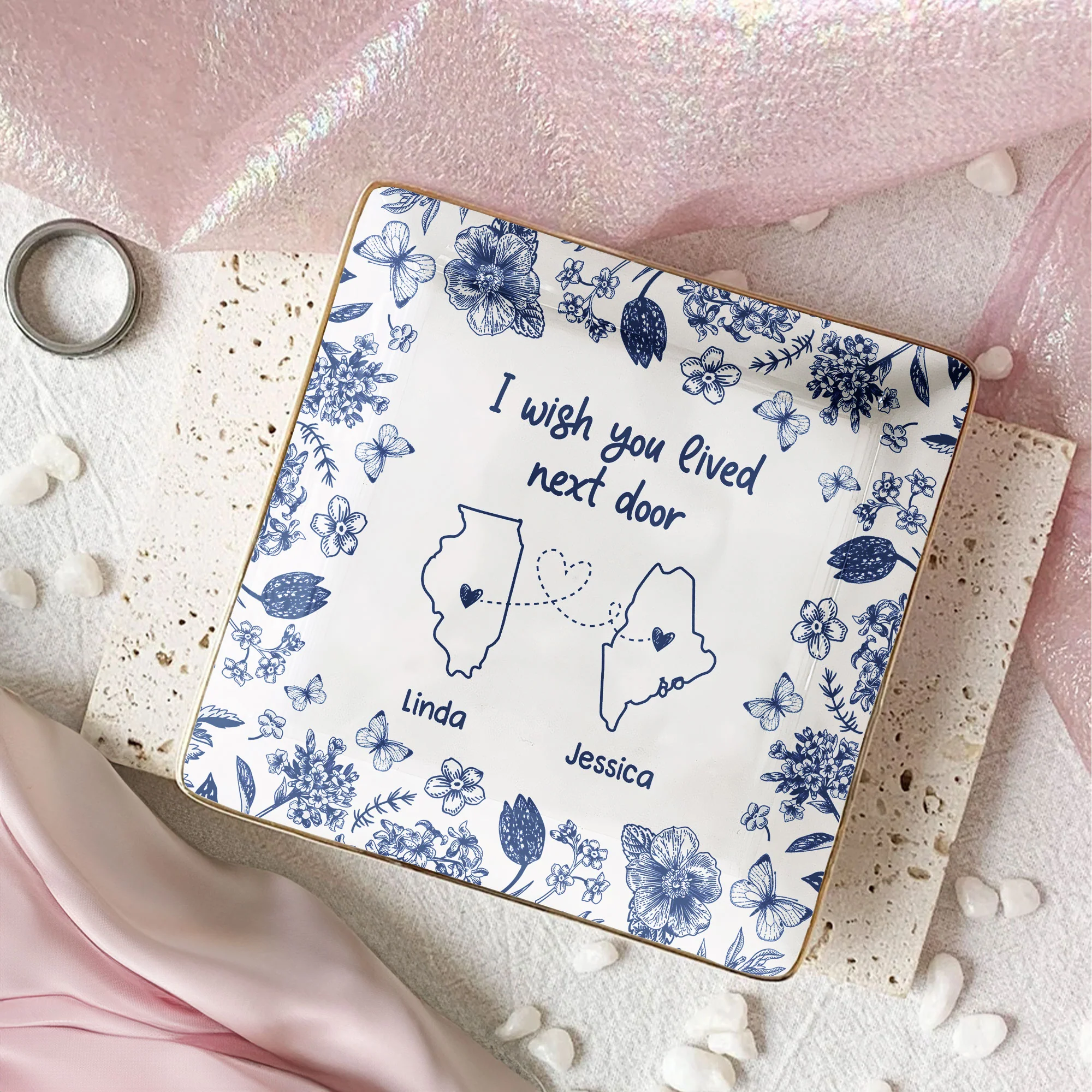 I Wish You Lived Next Door - Personalized Jewelry Dish - Image 2