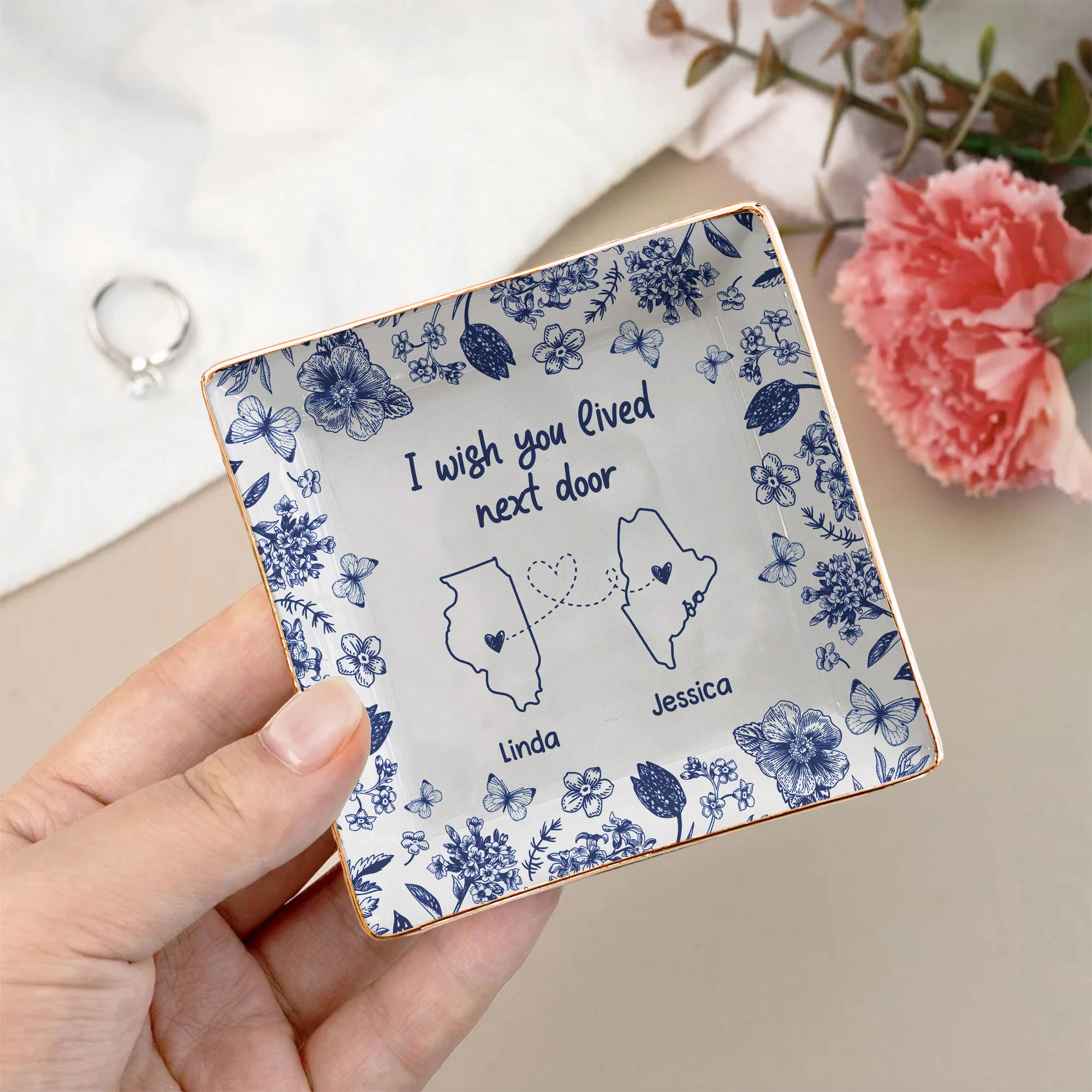I Wish You Lived Next Door - Personalized Jewelry Dish - Image 3