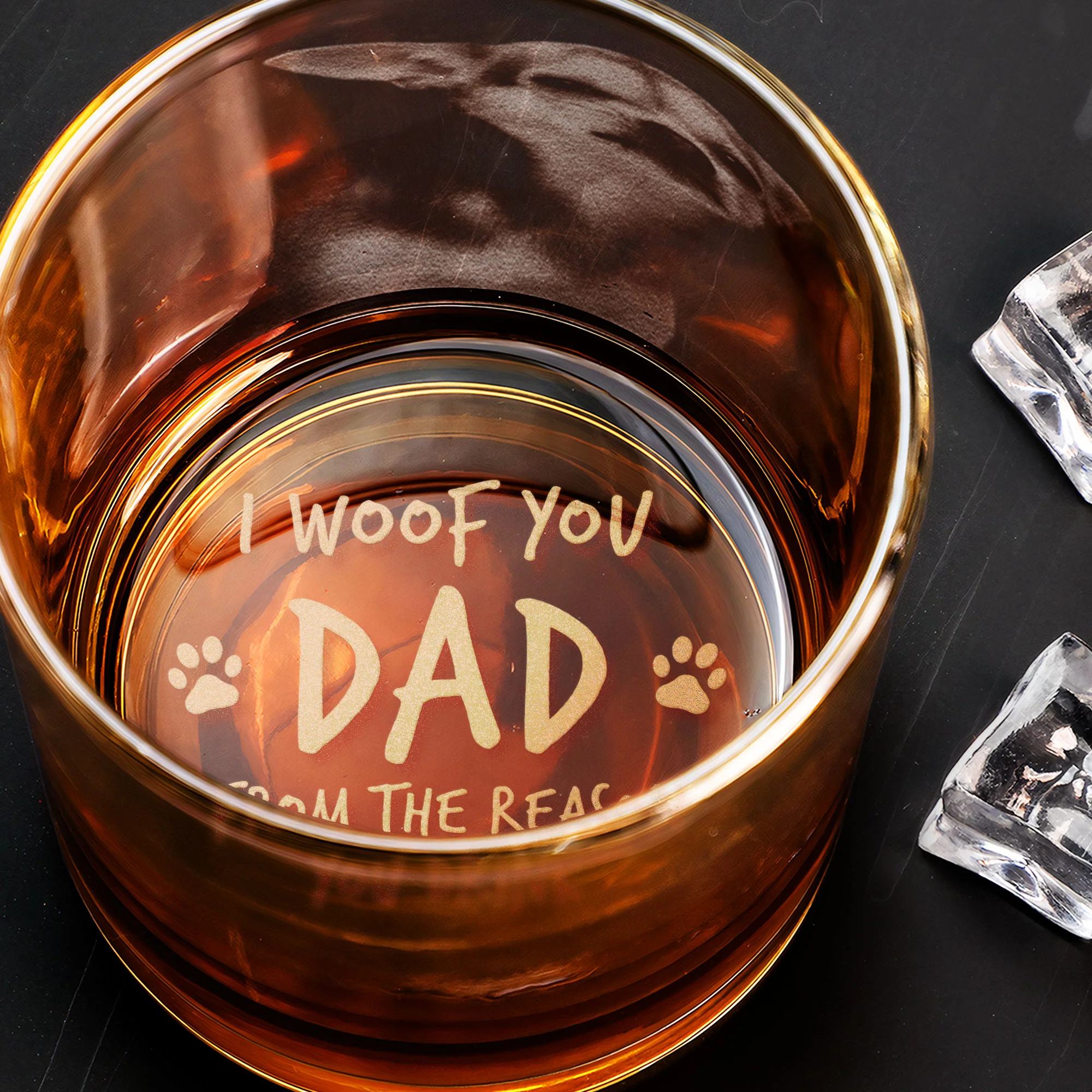 I Woof You Dad - Personalized Whiskey Glass With Photo - Image 6