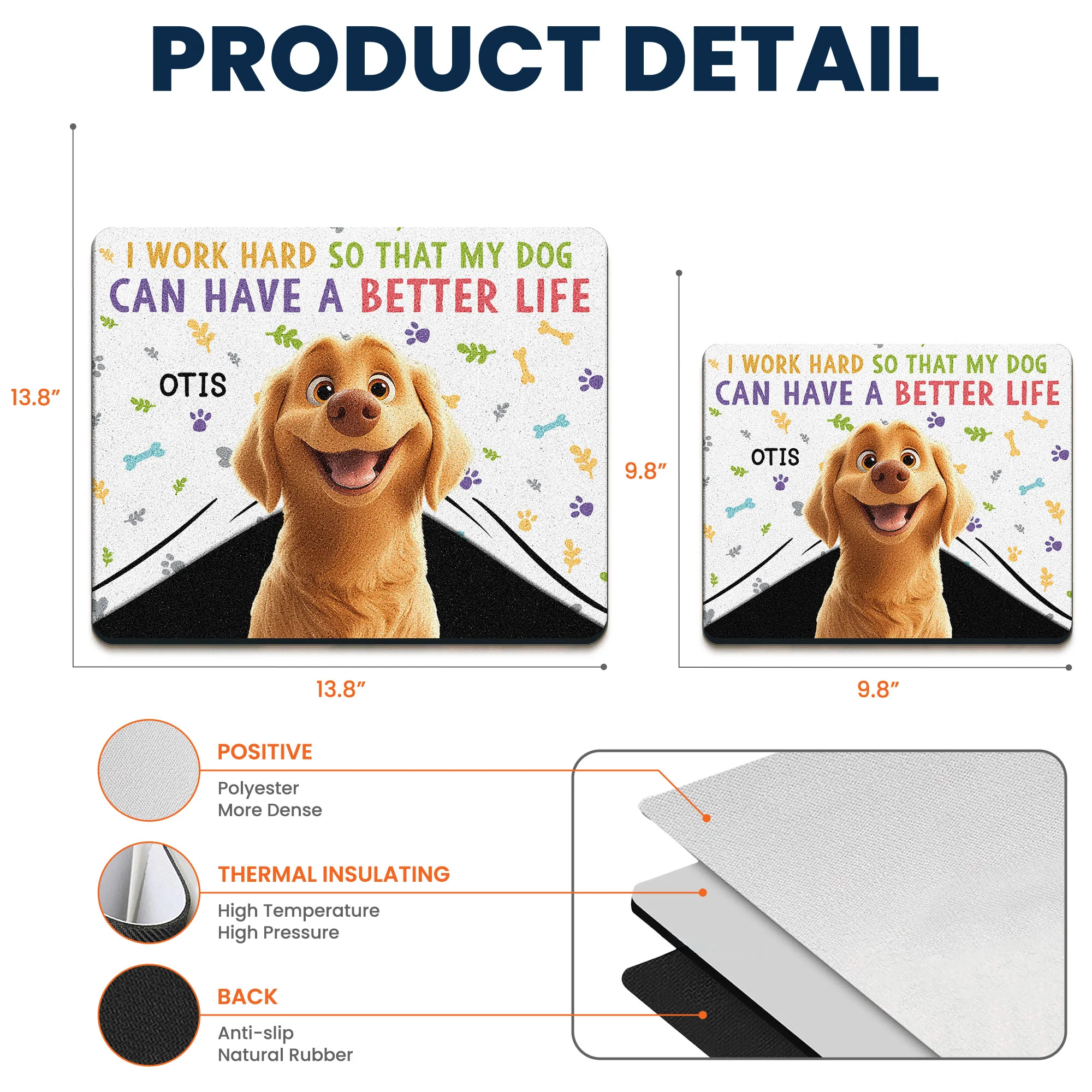 I Work Hard So My Dogs Can Have Better Life - Custom Shape Mouse Pad - Image 4