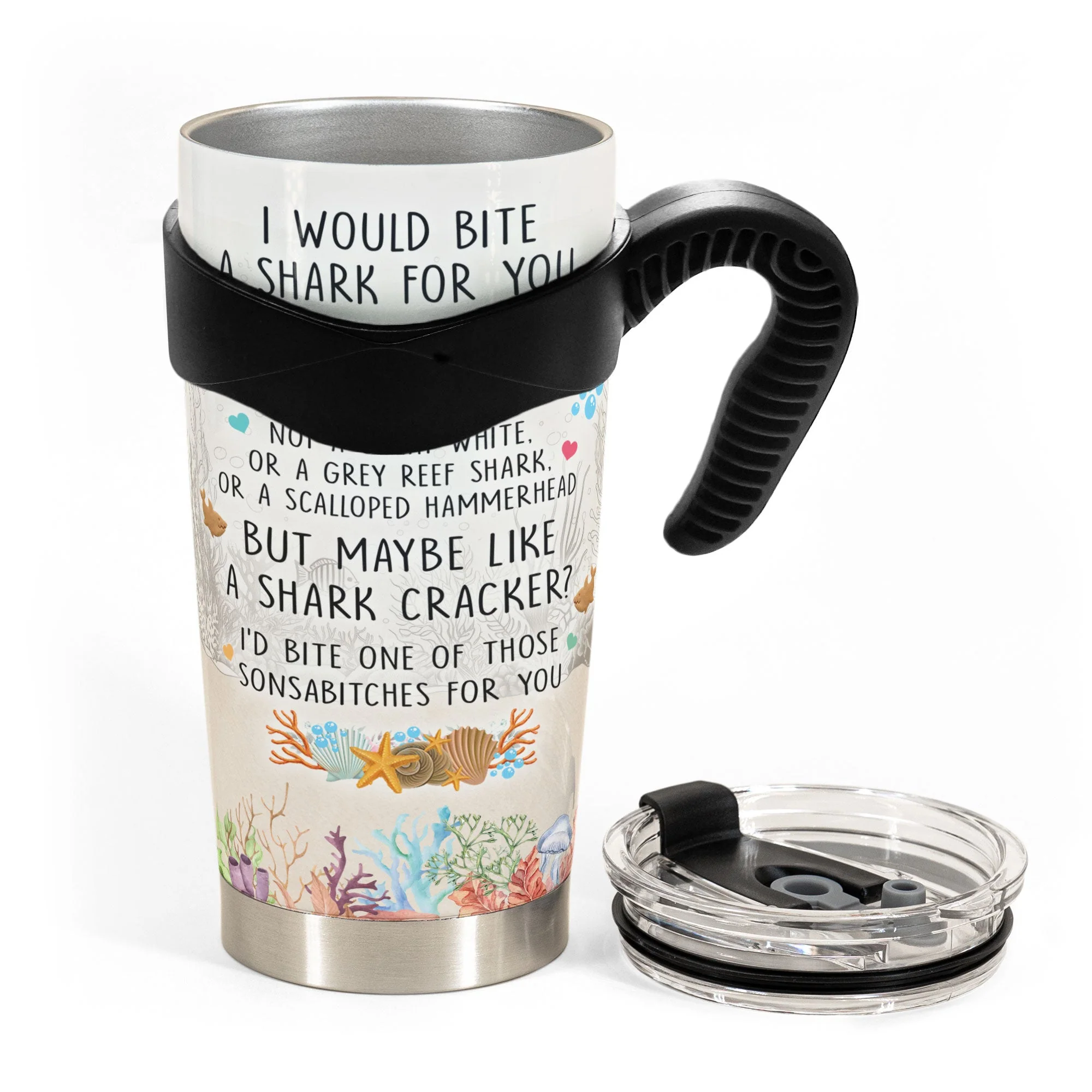 I Would Bite A Shark For You Bestie - Personalized Tumbler Cup - Image 7