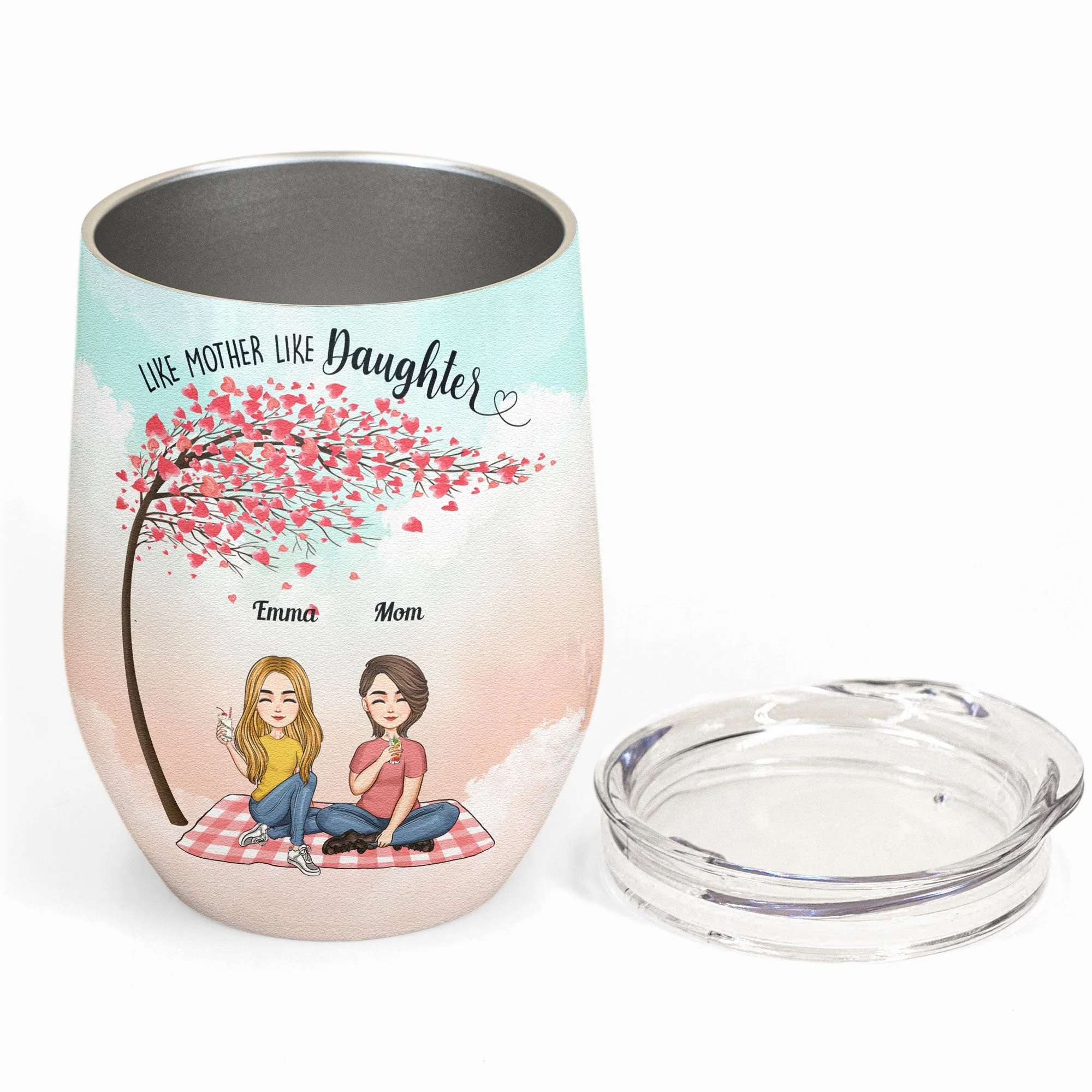I Would Fight A Bear For You Daughter 2 - Personalized Wine Tumbler - Image 2