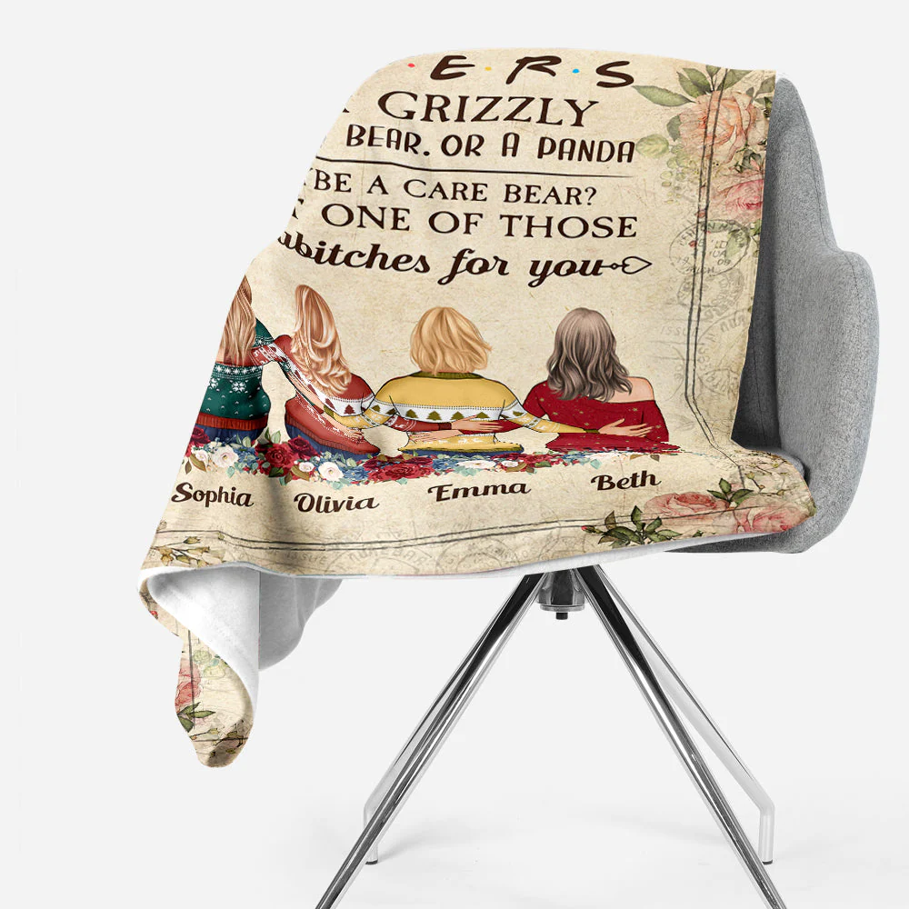 I Would Fight A Bear For You - Personalized Blanket - Birthday Gift For Friends - Hugging Friends - Image 3