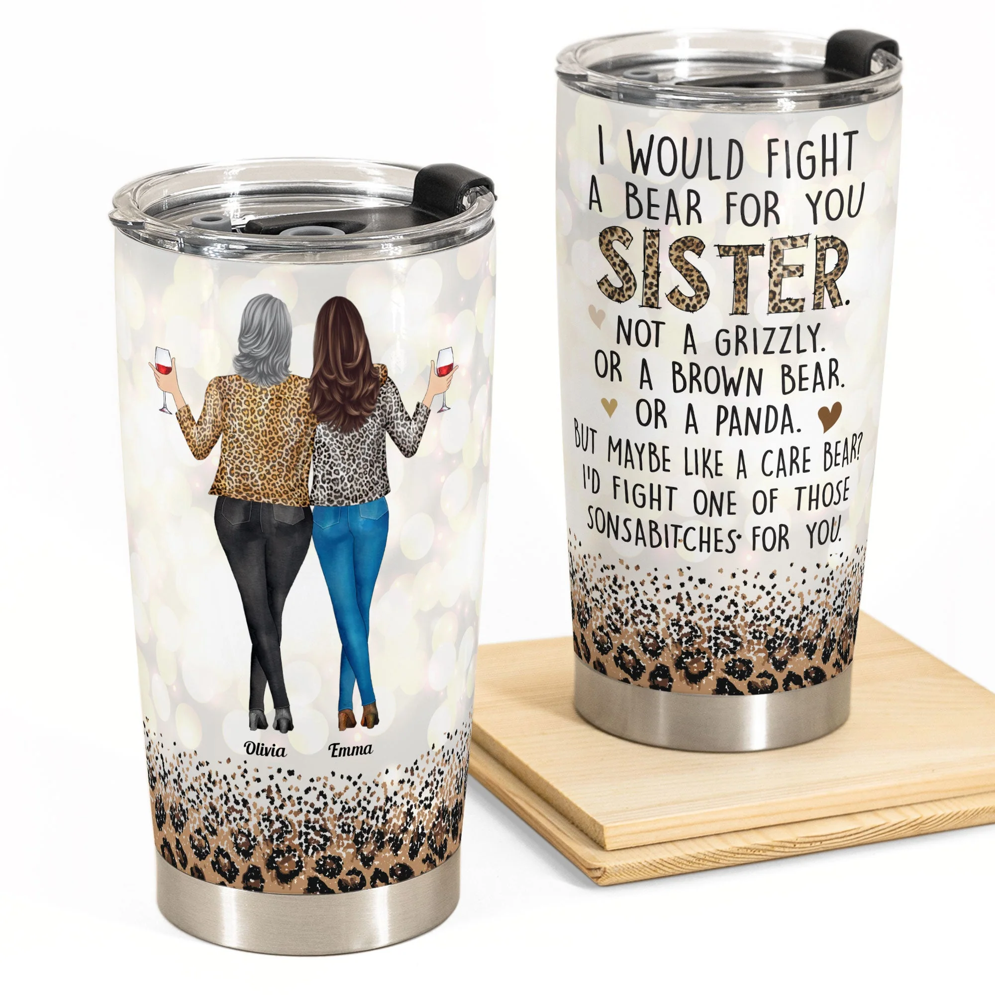 I Would Fight A Bear For You - Personalized Funny Gift For Sister - Image 2