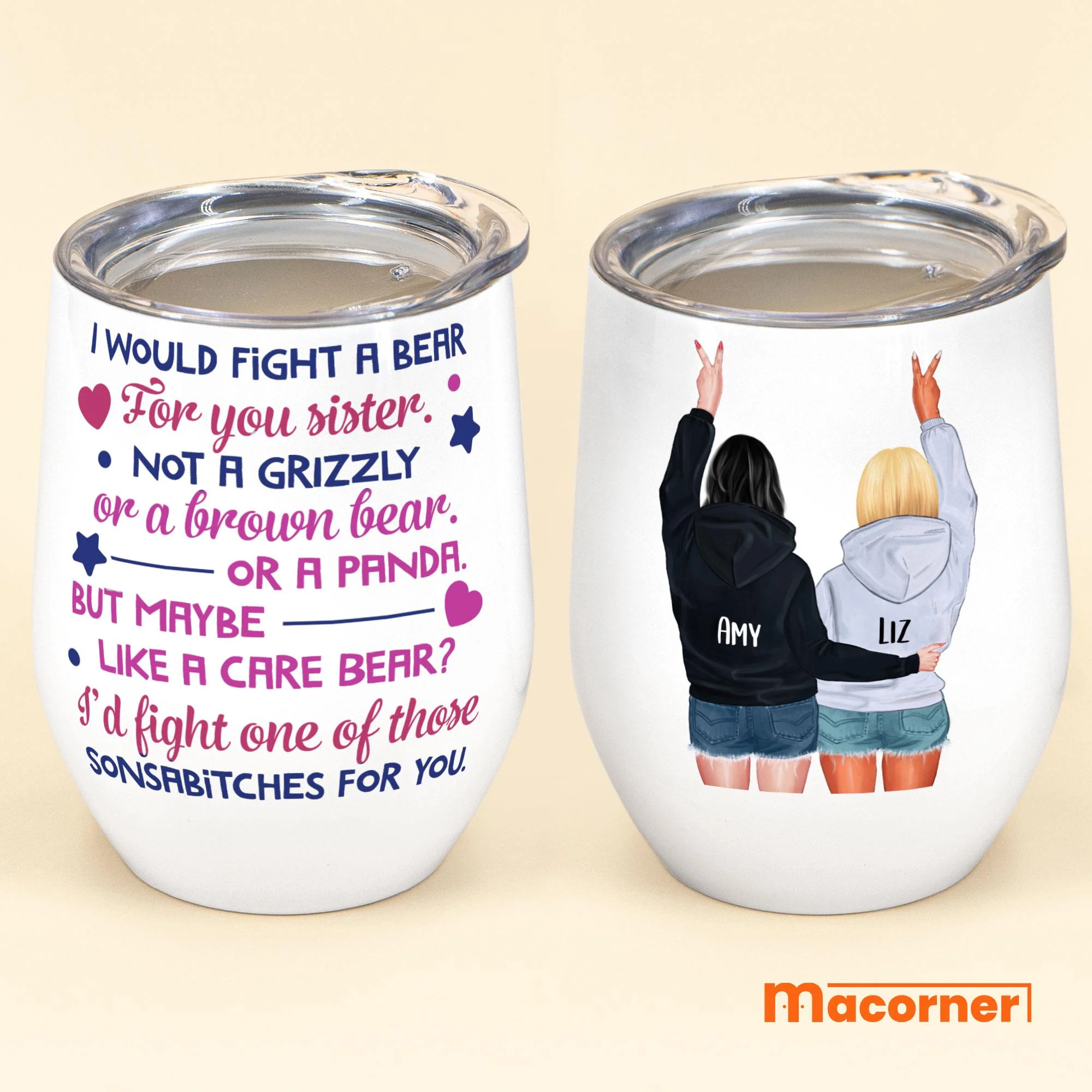 Fight One Of Those Sonsabitches - Personalized Wine Tumbler - Image 2