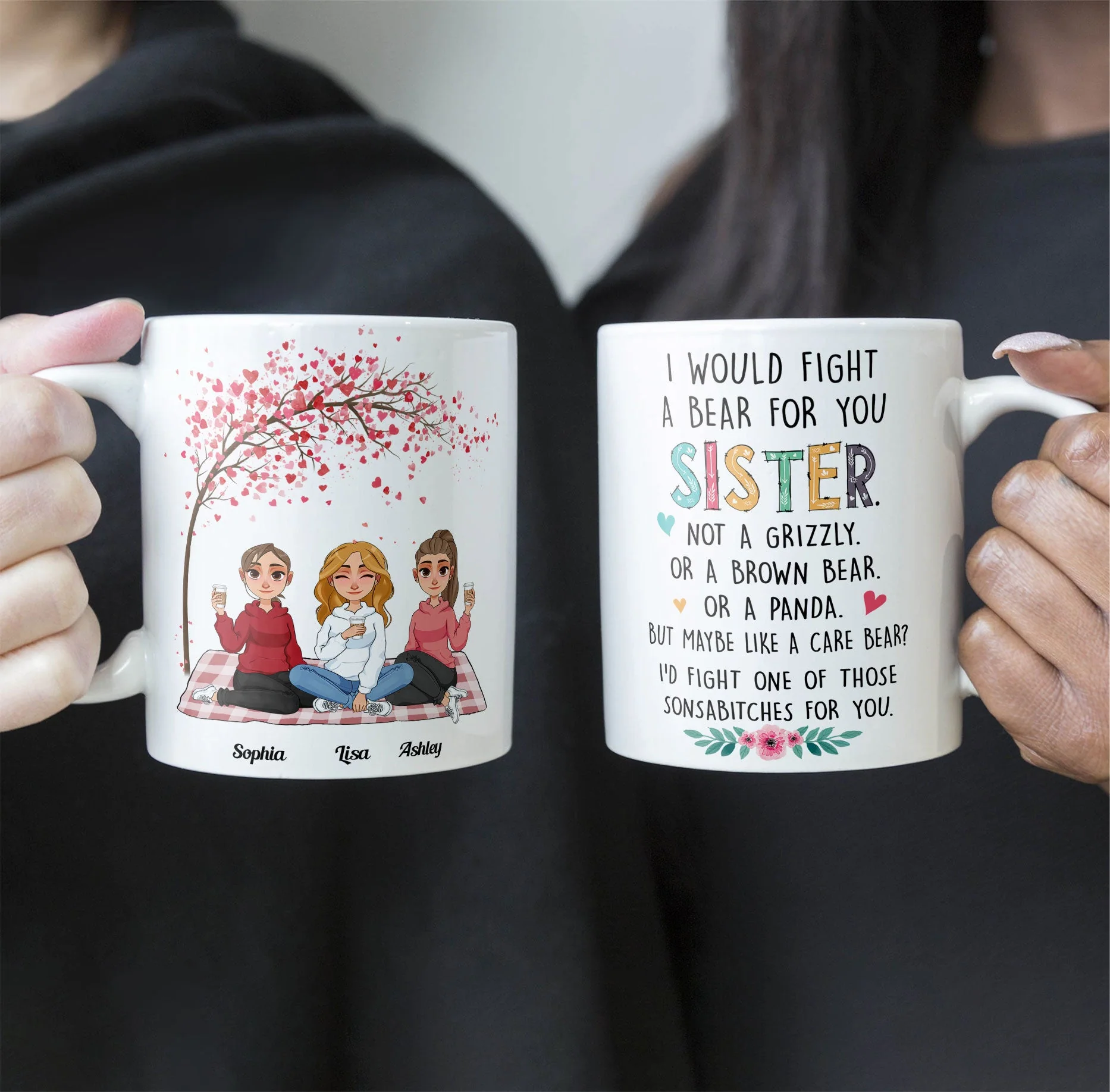 I Would Fight A Bear For You Sister - Personalized Mug - Image 4