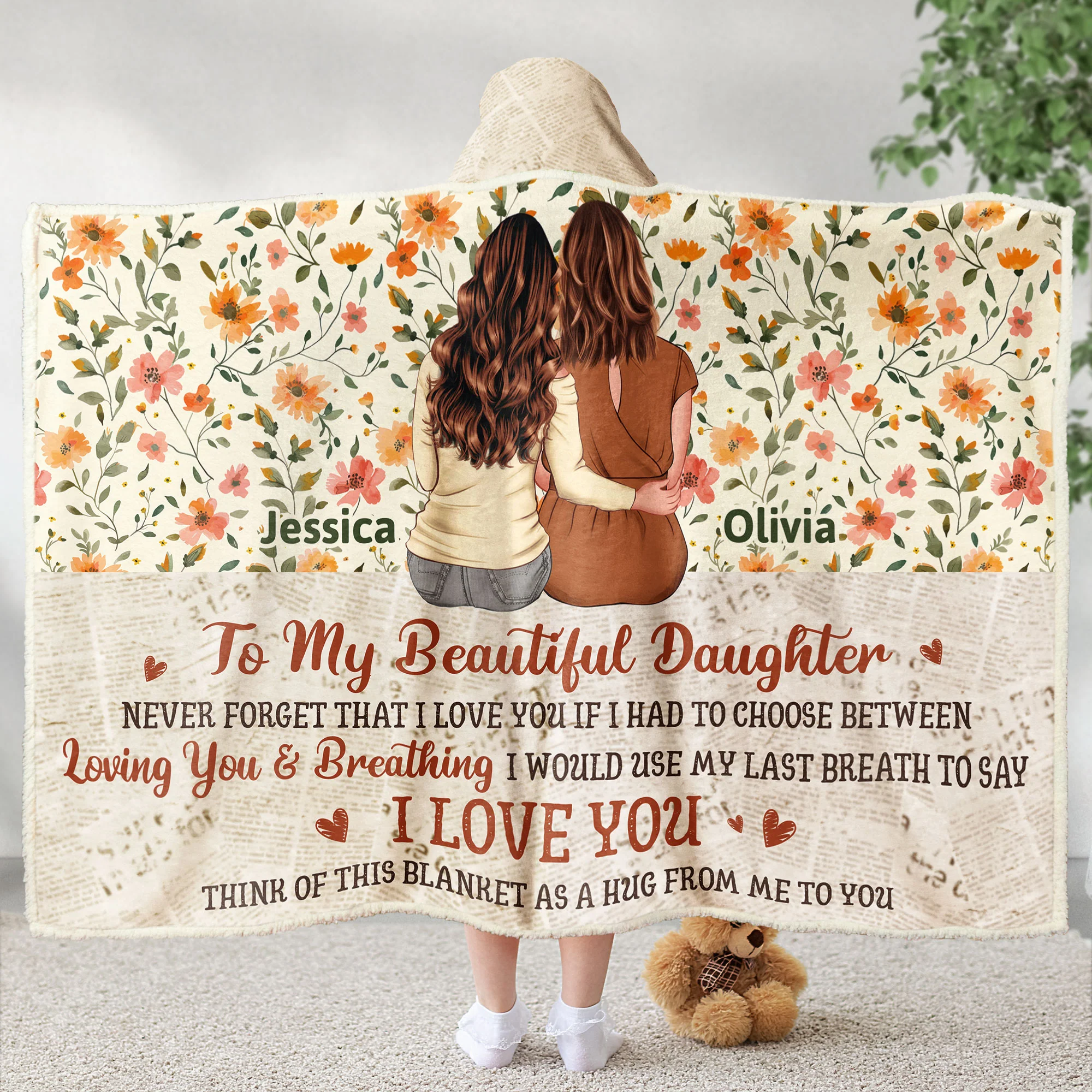 I Would Use My Last Breath To Say I Love You - Personalized Wearable Blanket Hoodie - Image 5