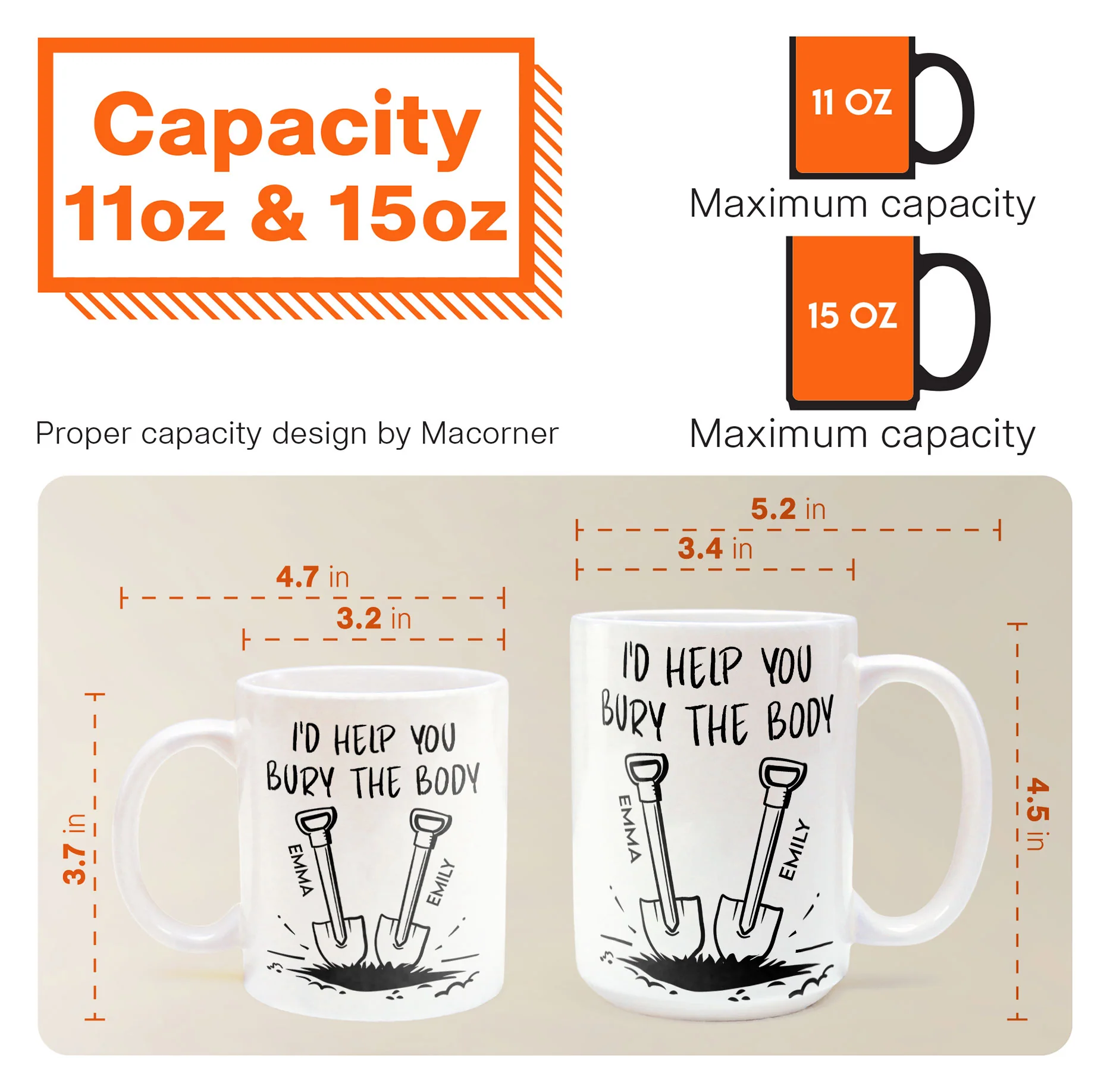 I'd Help You Bury The Body - Personalized Mug - Image 8