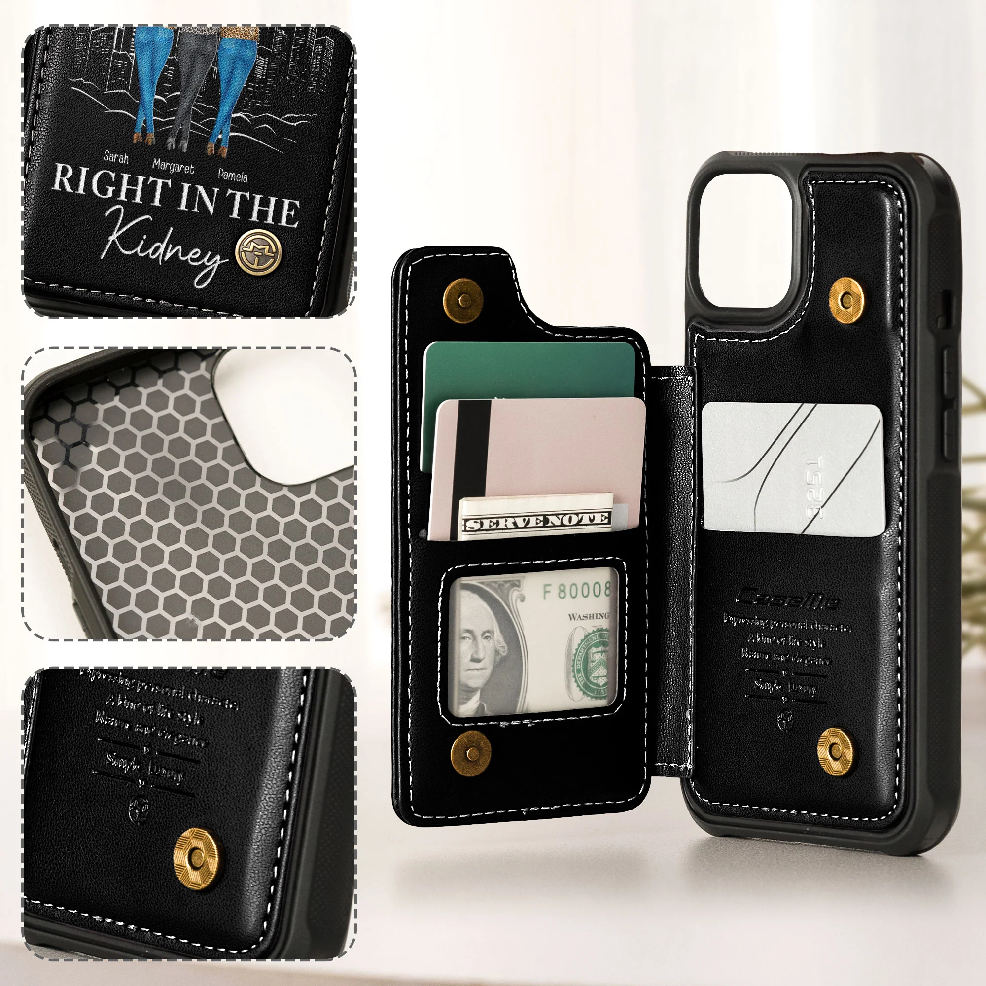 I'd Shank A B*tch For You Right In The Kidney - Personalized Leather Flip Wallet Phone Case - Image 6