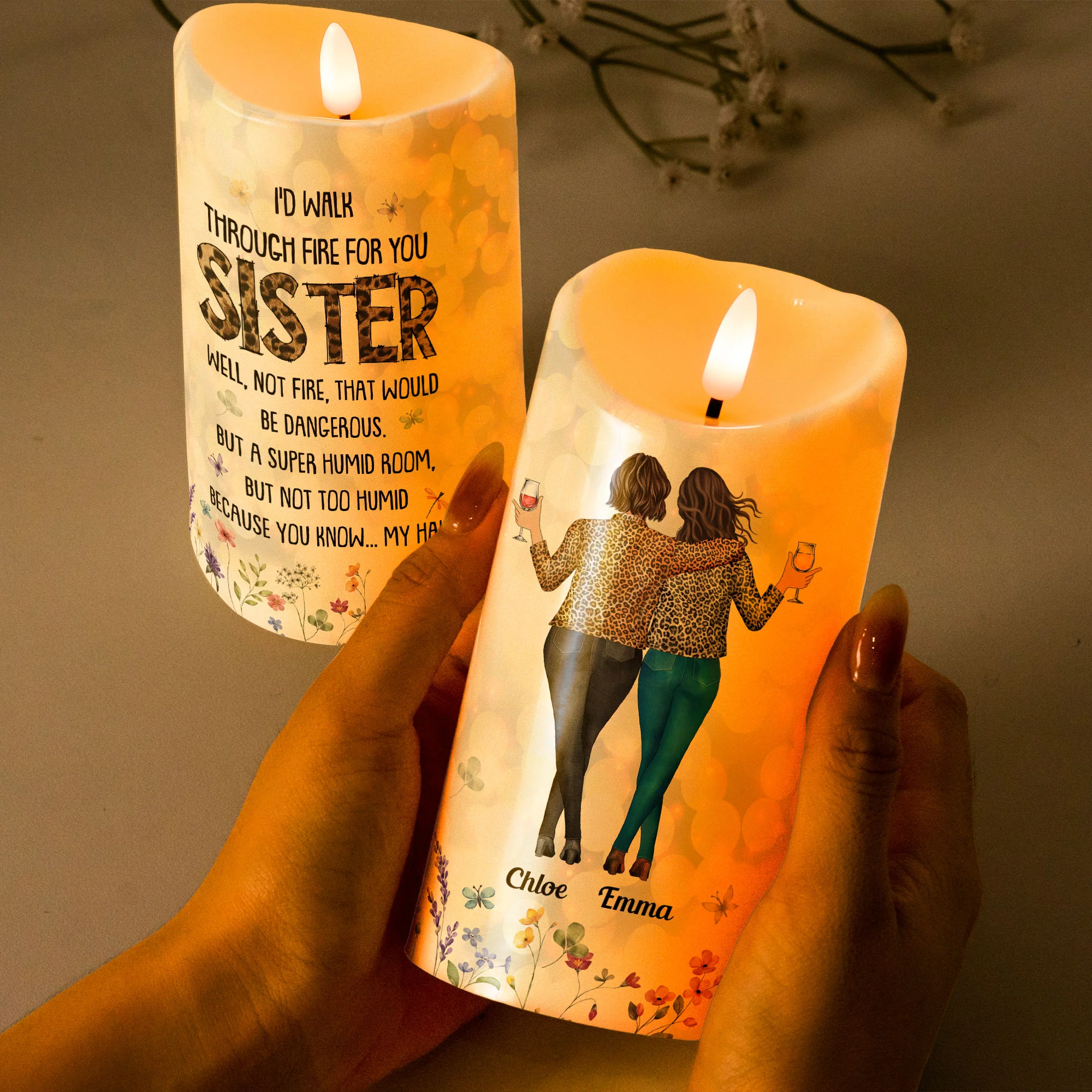 I'd Walk Through Fire For You - Personalized LED Candle - Image 3