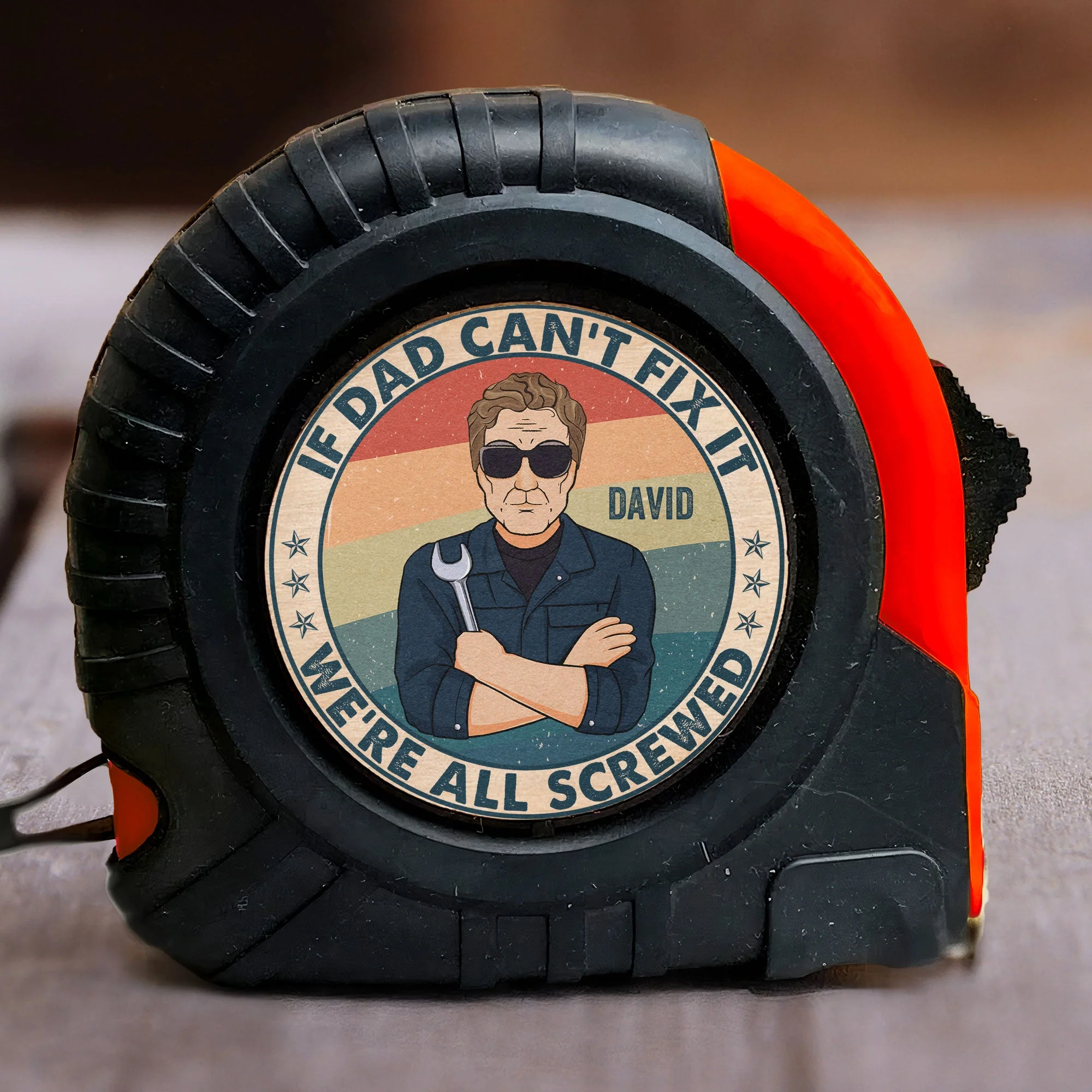 If Dad Can't Fix It We're All Screwed - Personalized Tape Measure - Image 4