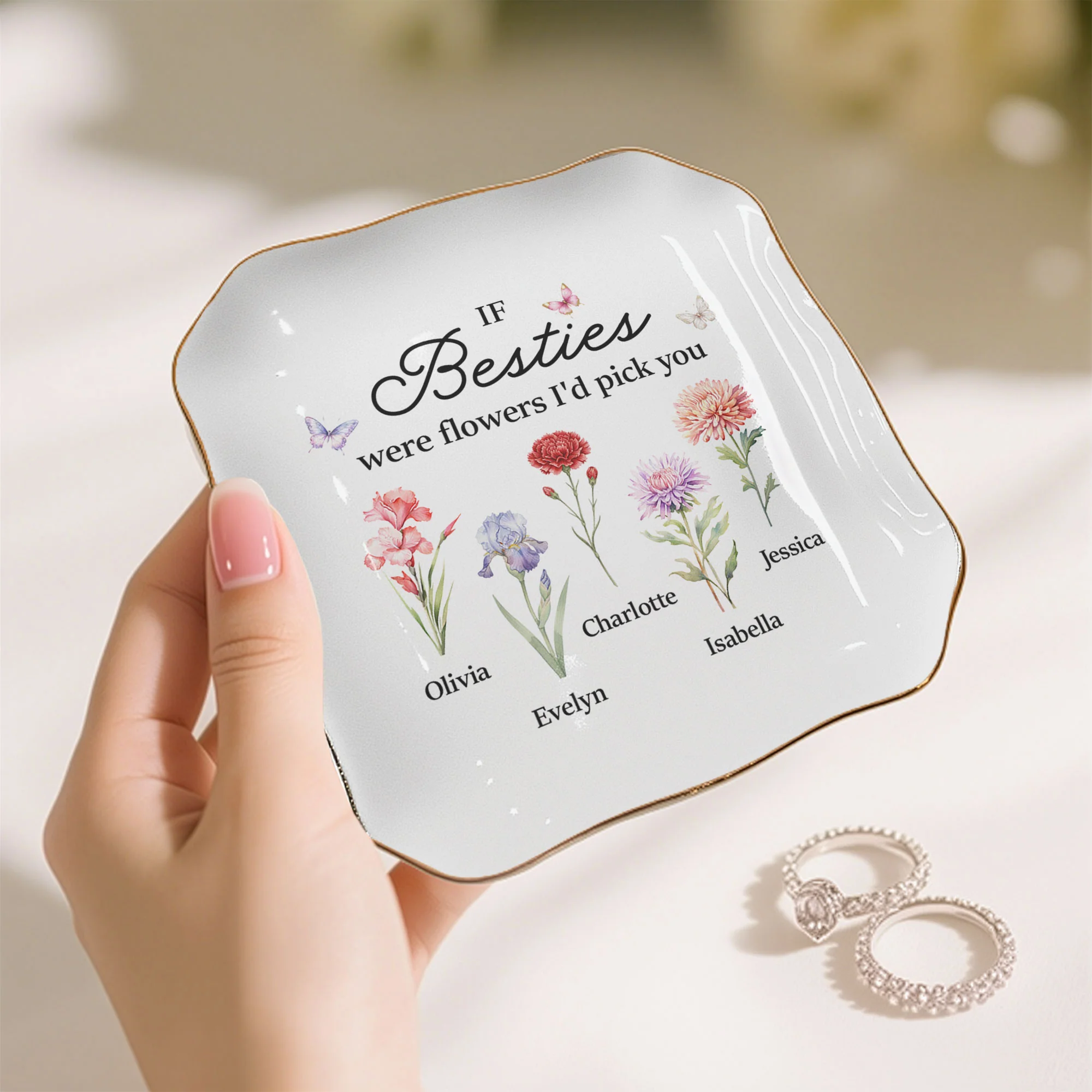 If Friends Were Flowers I'd Pick You New Version Friendship Gift - Personalized Jewelry Dish - Image 5