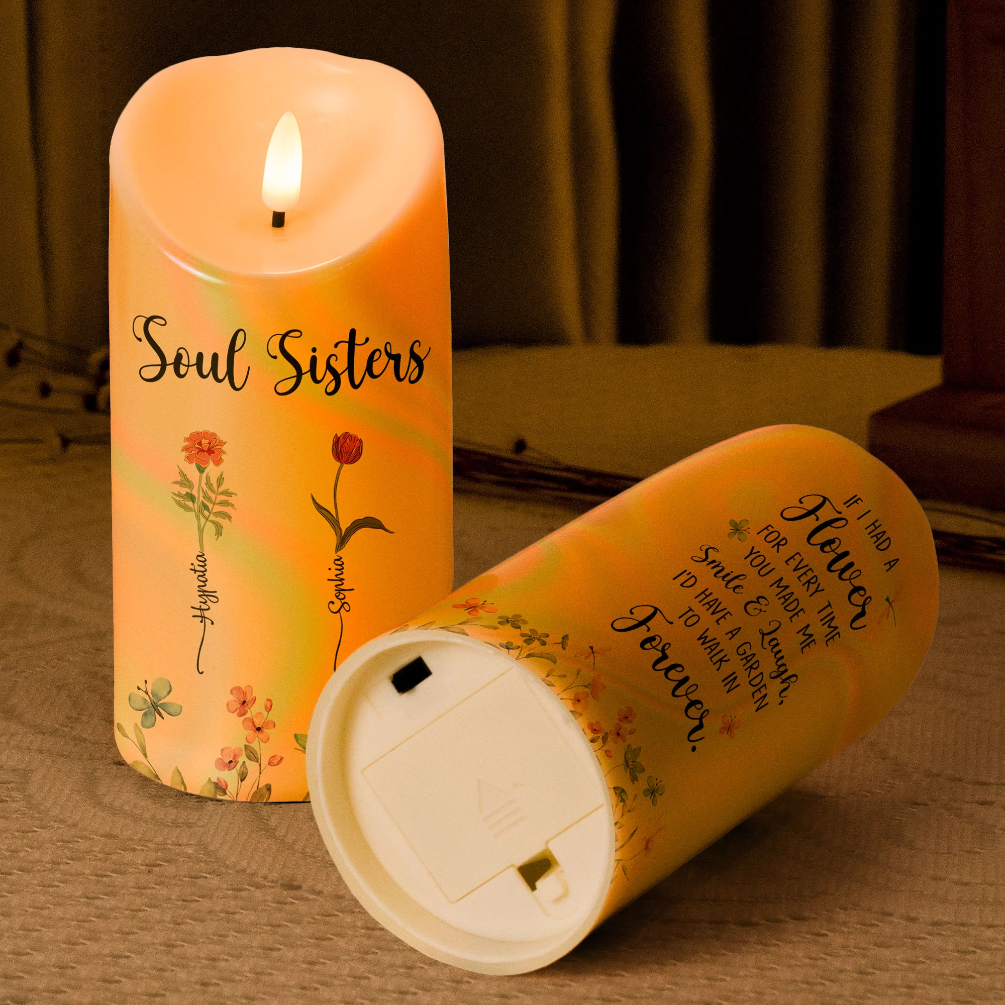 If I Had A Flower For Every Time You Made Me Smile - Personalized LED Candle - Image 4