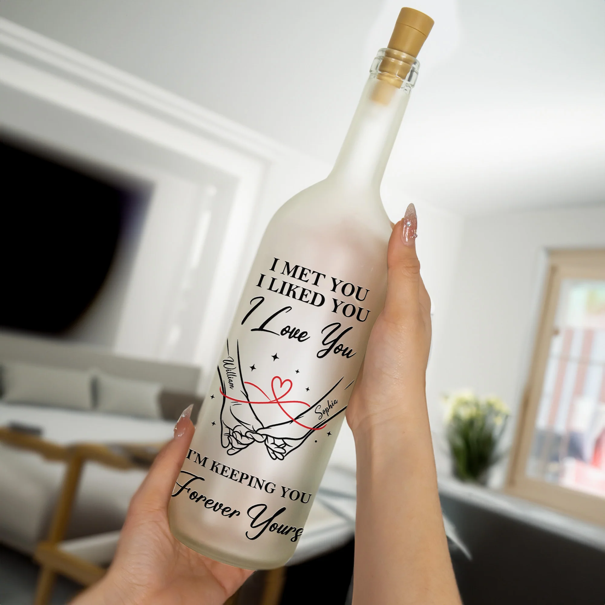 If I Had My Life To Live Over Again I’d Find You Sooner And Love You Longer - Personalized Bottle Lamp - Image 2