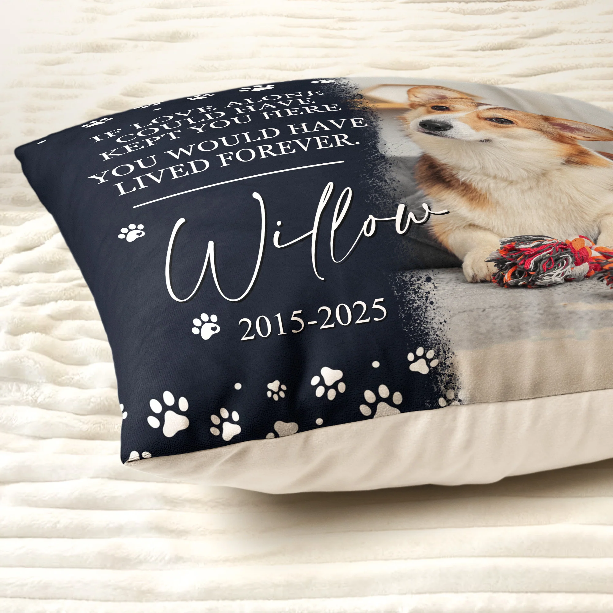 If Love Alone Could Have Kept You Pet Loss - Personalized Photo Pillow (Insert Included) - Image 4