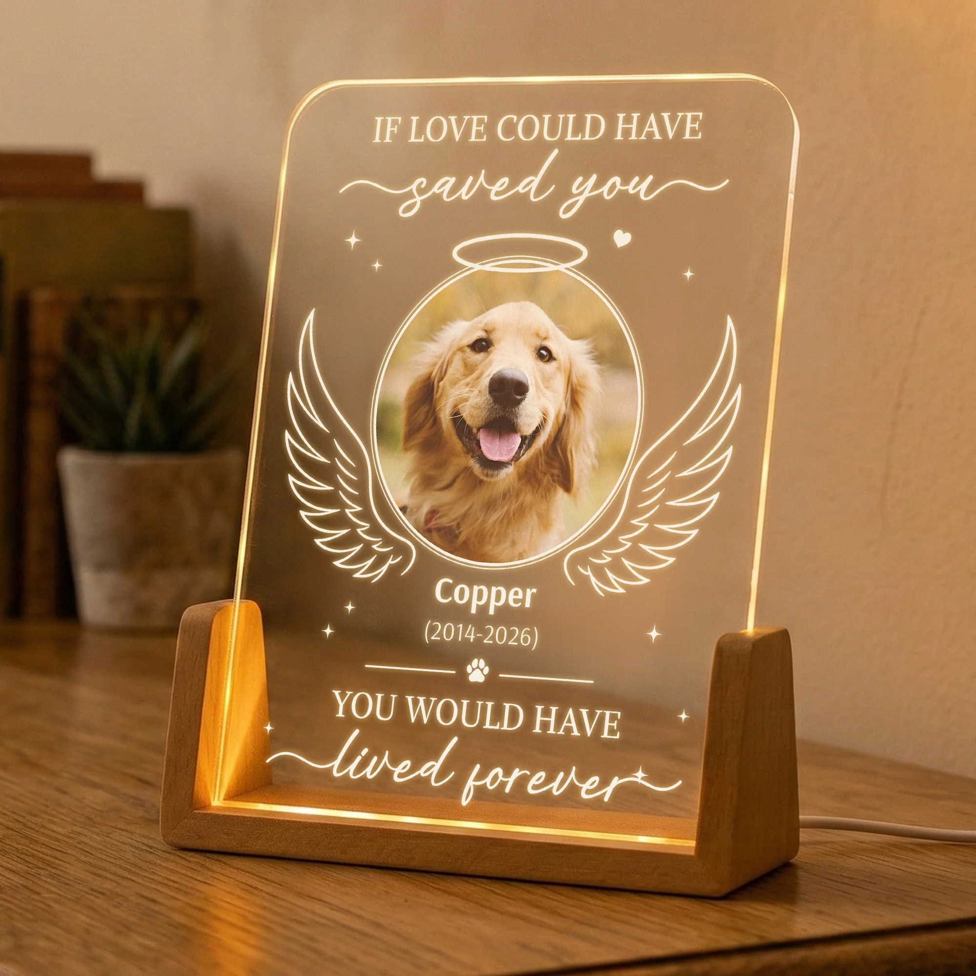 If Love Could Have Saved You Pet Memorial Sympathy Gift - Personalized Night Light - Image 5