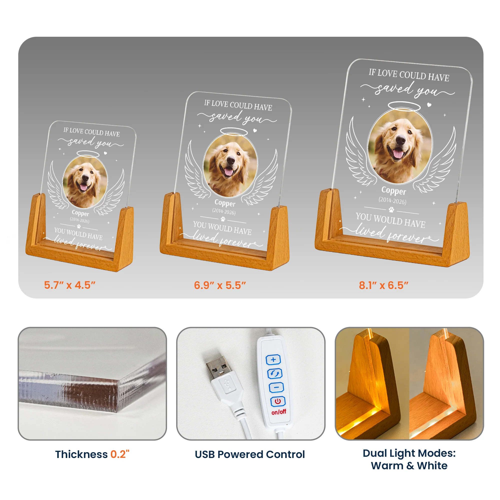 If Love Could Have Saved You Pet Memorial Sympathy Gift - Personalized Night Light - Image 6