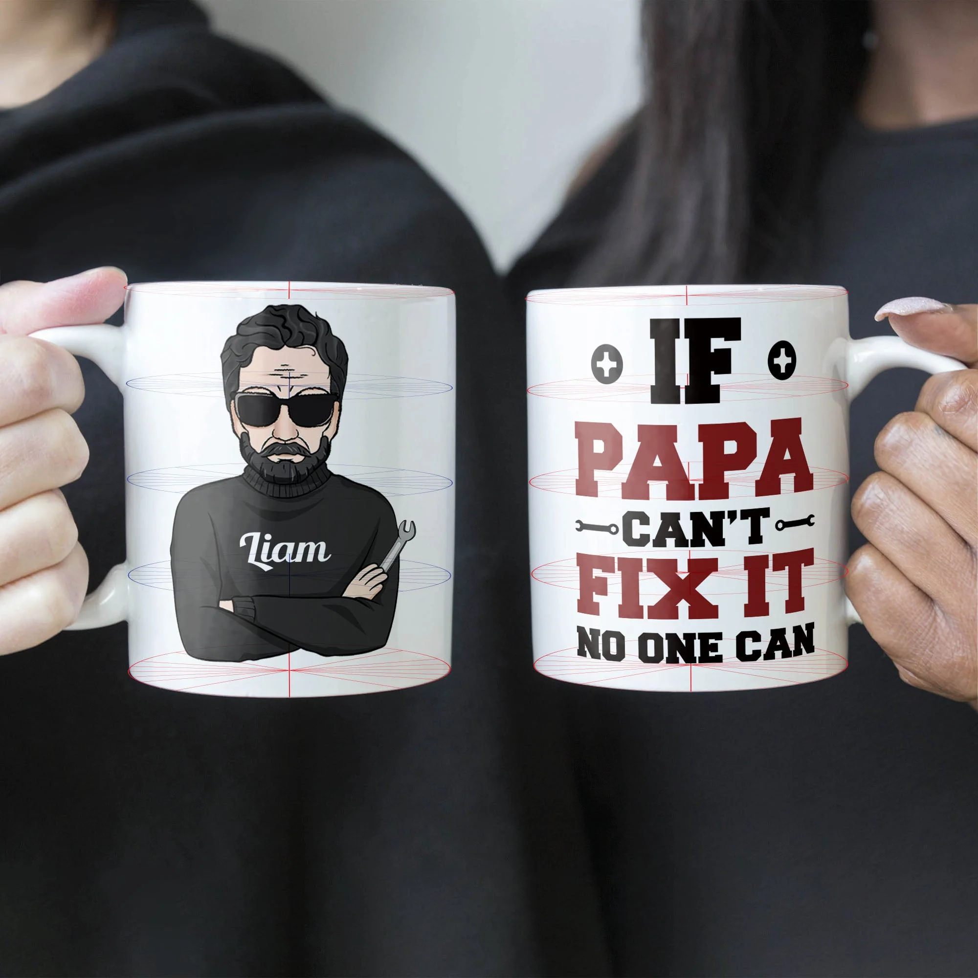 If Papa Can't Fix It No One Can - Personalized Mug - Christmas & Birthday Gift For Papa, Dad, Father, Daddy - Image 4