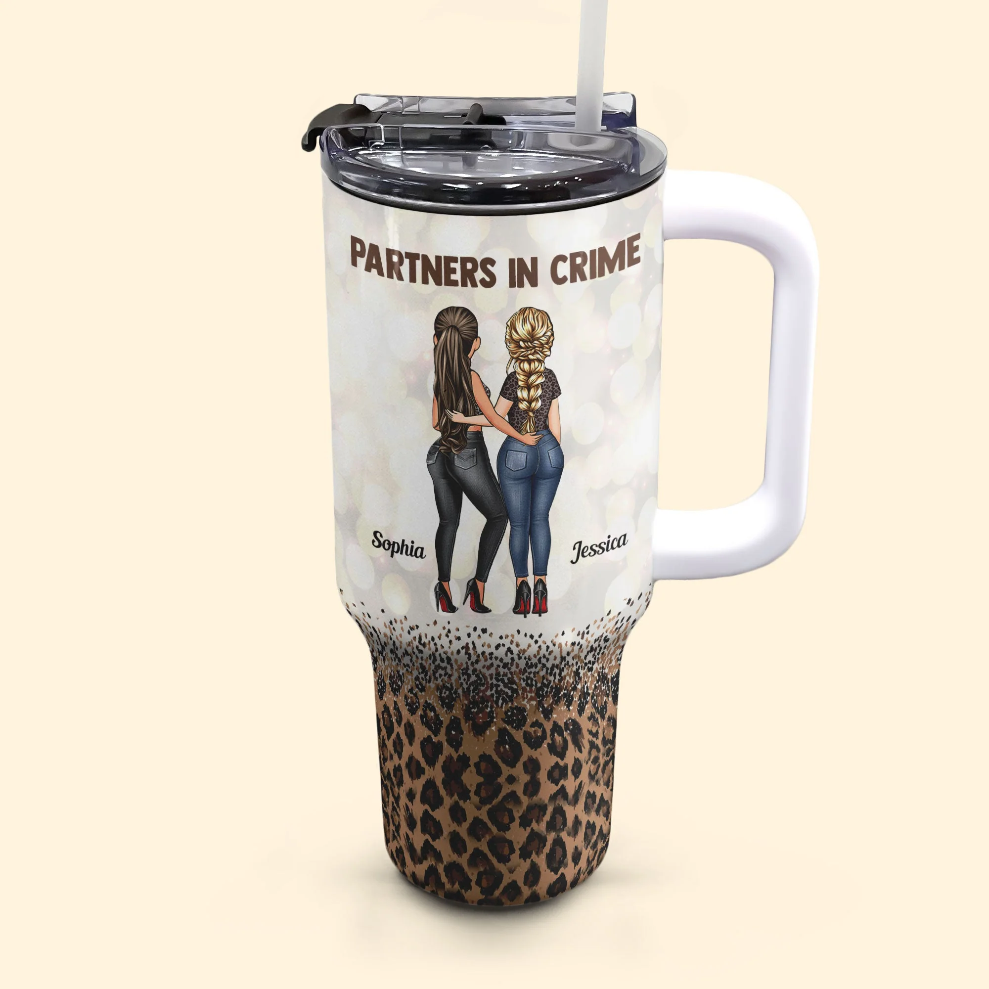 If We Get In Trouble It's My Bestie's Fault - Personalized 40oz Tumbler With Straw - Image 4