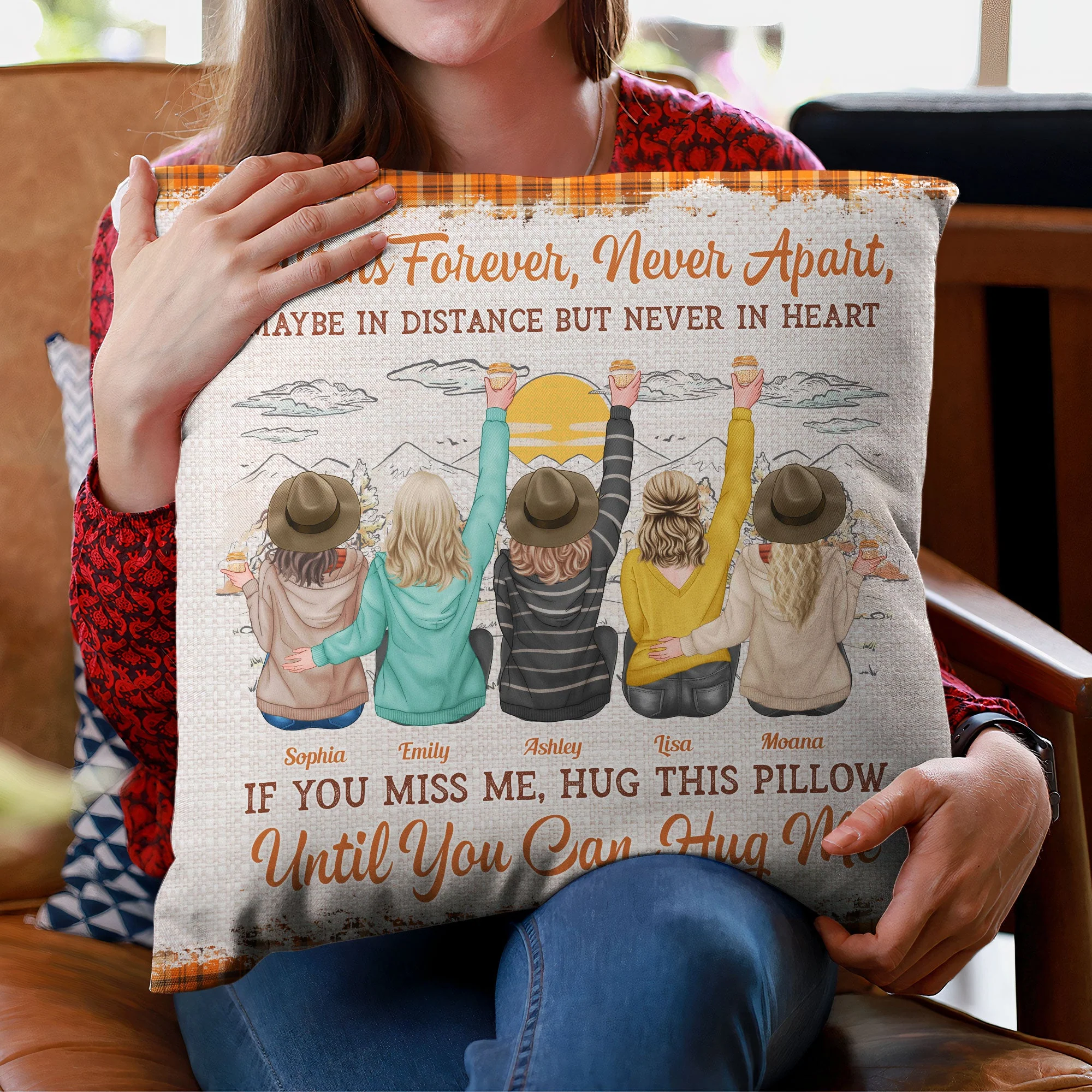 If You Miss Me, Hug This Pillow - Personalized Pillow (Insert Included) - Birthday Gift For Sisters, Family, Heartwarming Gift - Image 3