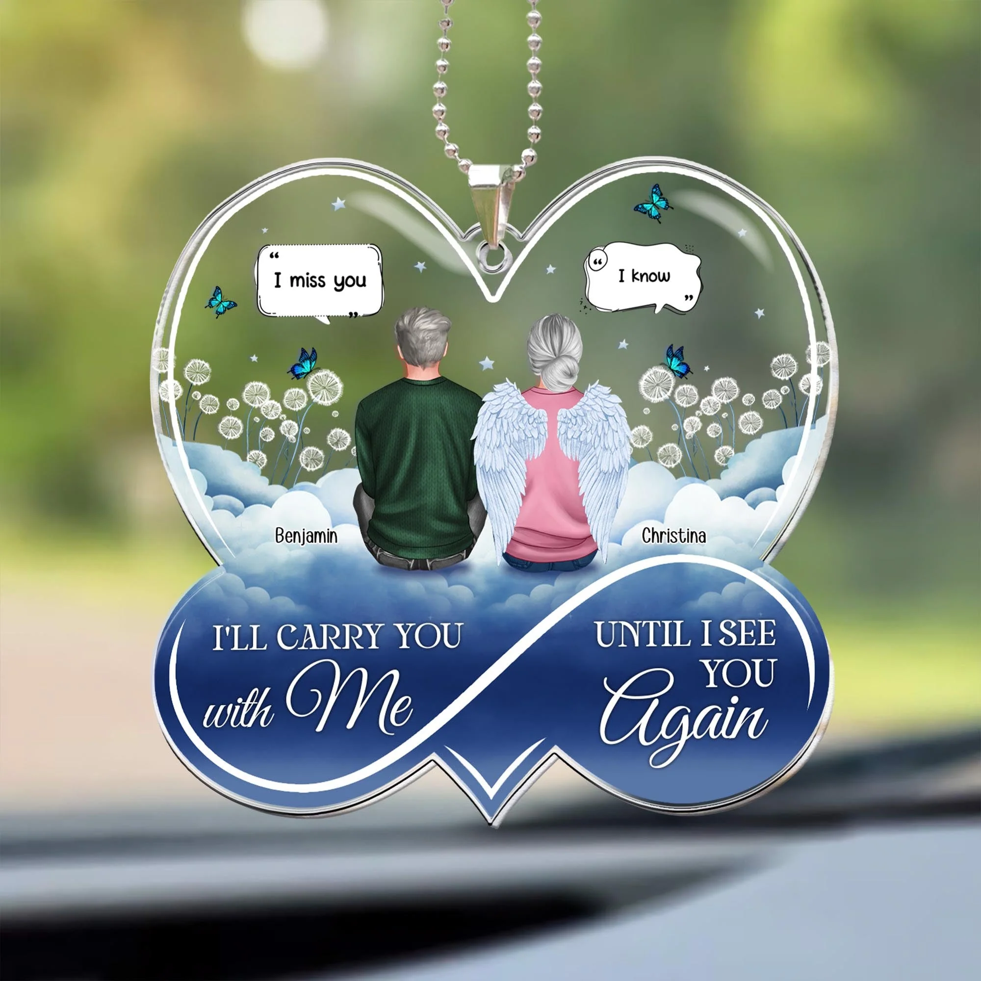 I'll Carry You With Me Memorial Gift - Personalized Rear View Mirror Accessory - Image 5