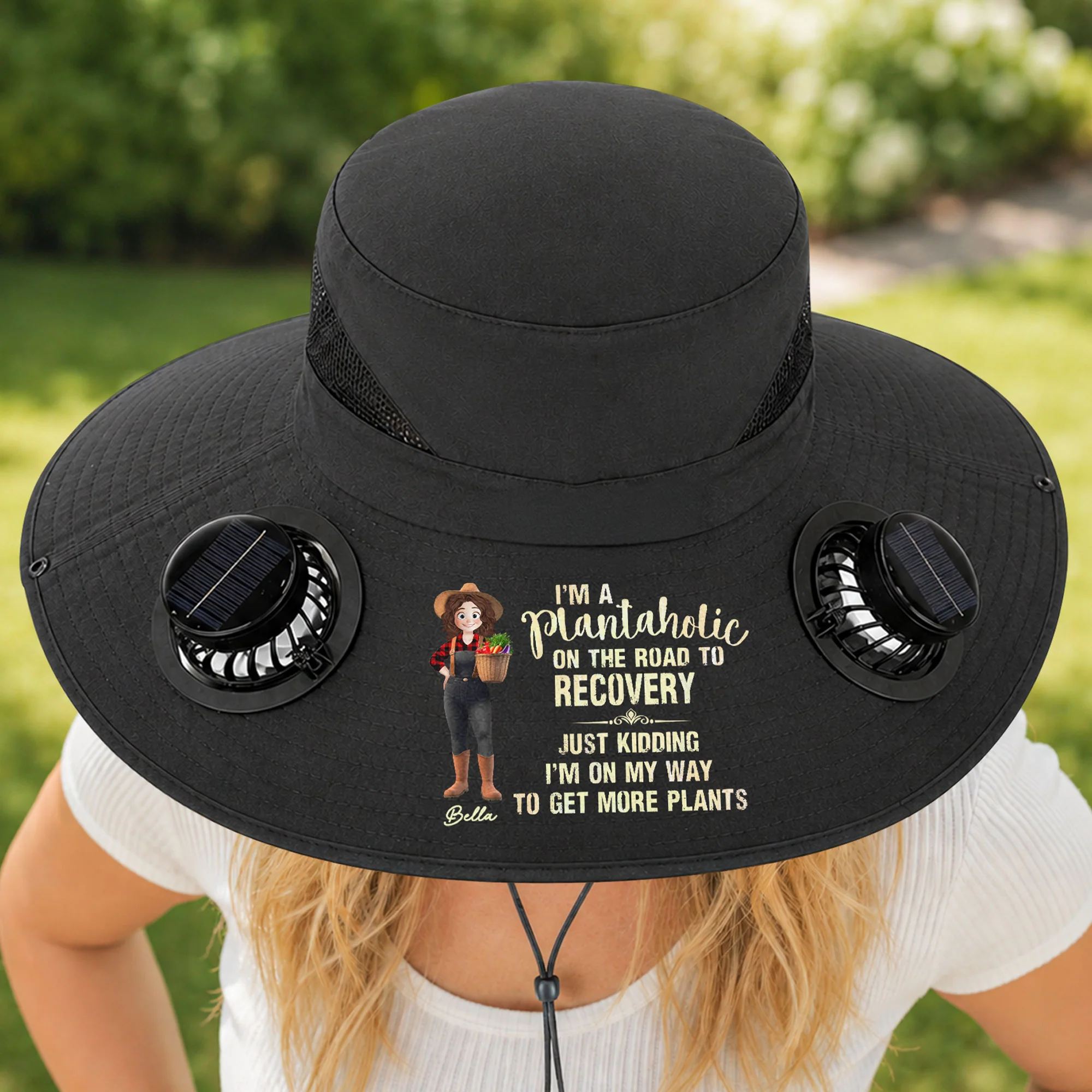I'm A Plantaholic On The Road To Recovery - Personalized Solar Fan Hat