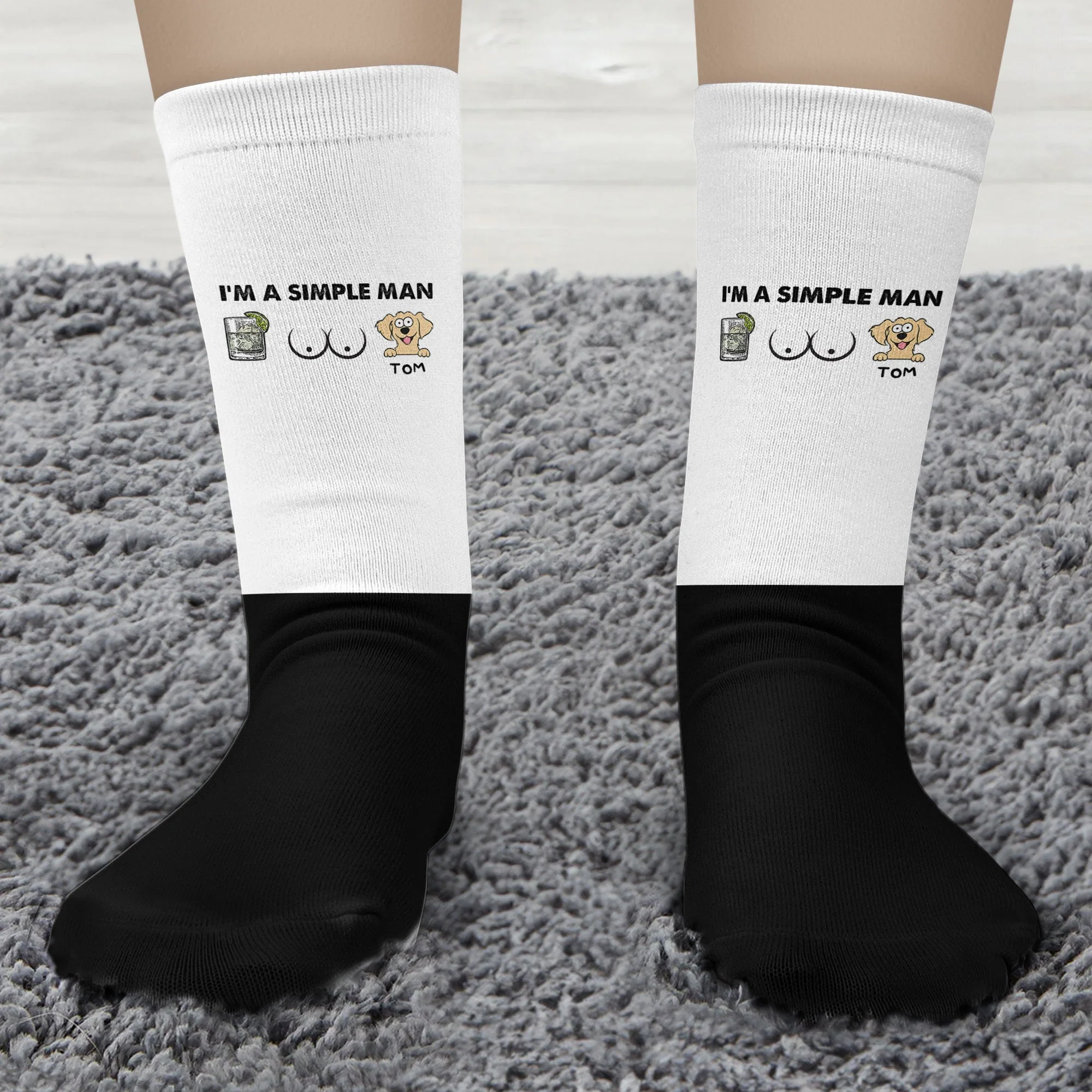 I'm A Simple Man - Dog Version - Personalized Crew Socks - Image 3