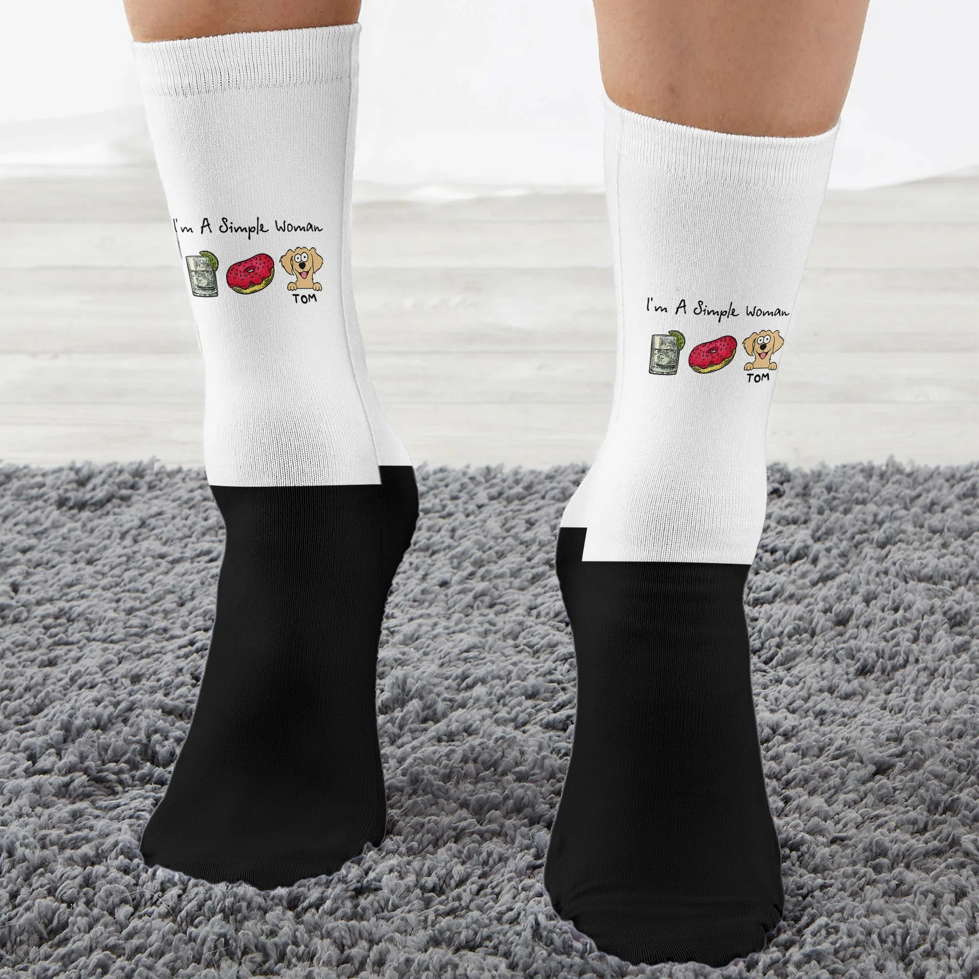 I'm A Simple Woman - Dog Version - Personalized Crew Socks - Image 2