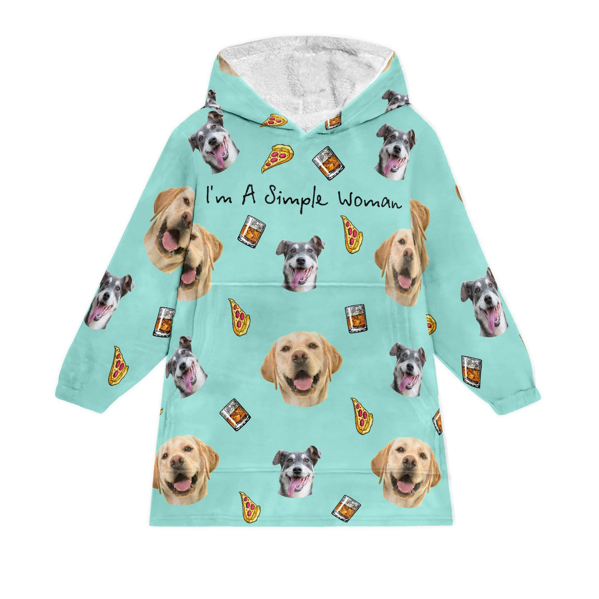 I'm A Simple Woman Ver 2 - Personalized Oversized Blanket Hoodie - Birthday Mother's Day Gift For Dog Mom, Cat Mom - Image 5