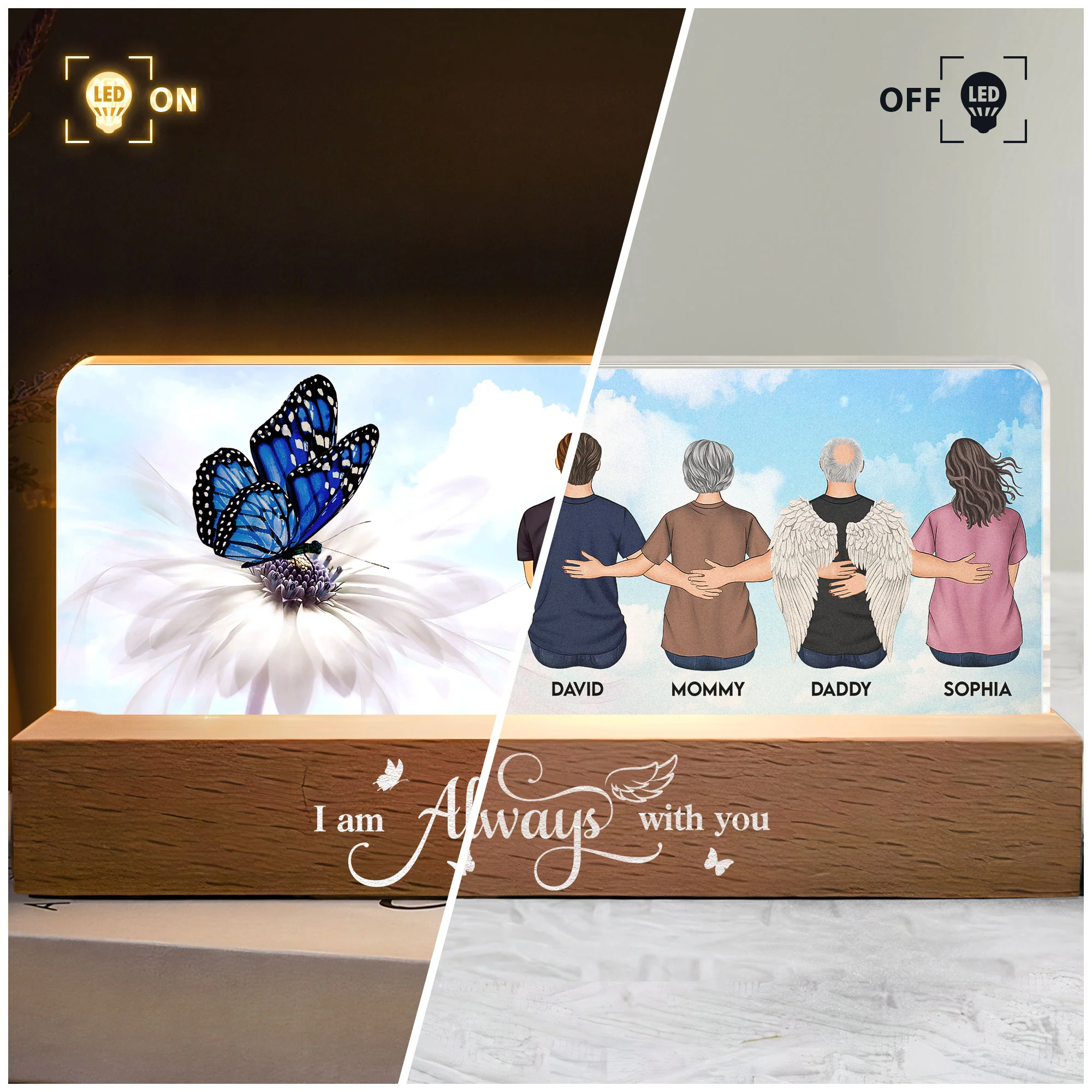 I'm Always With You - Butterfly Version - Personalized LED Night Light - Image 3