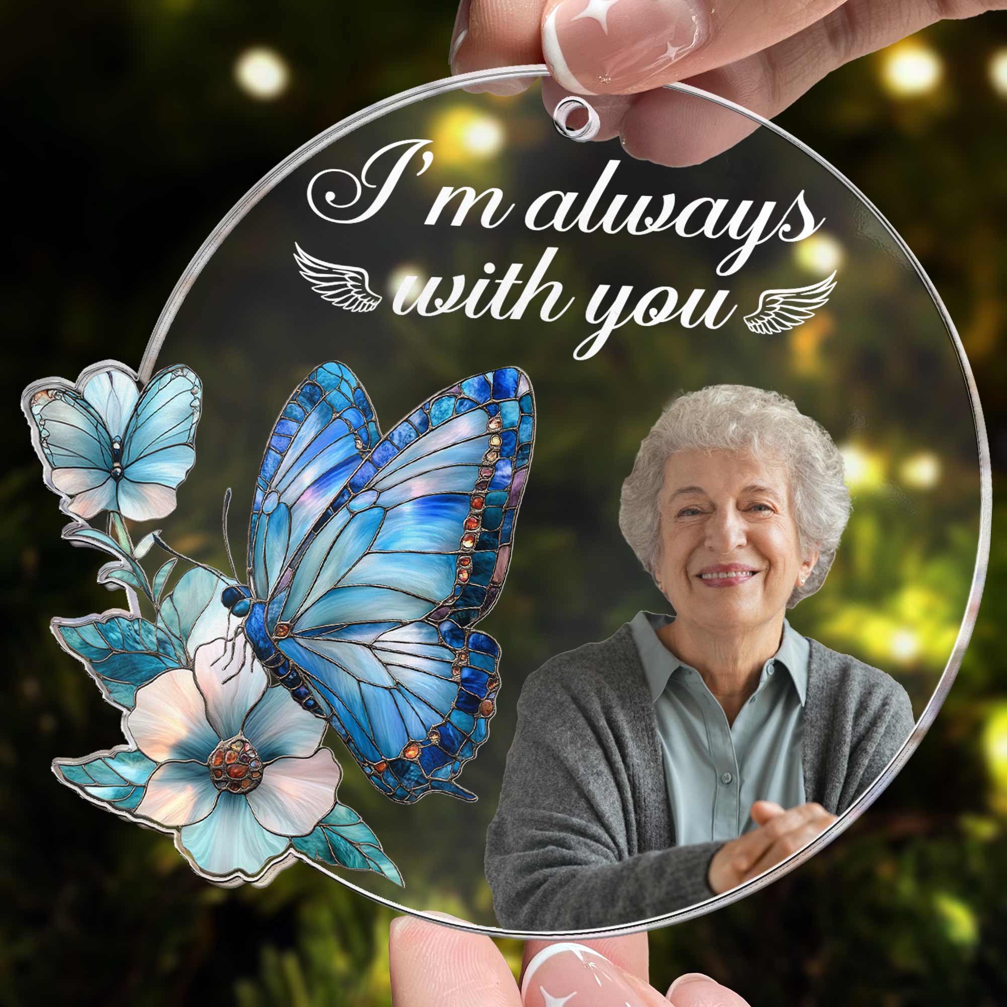I'm Always With You Heaven Memorial - Personalized Acrylic Photo Ornament - Image 5