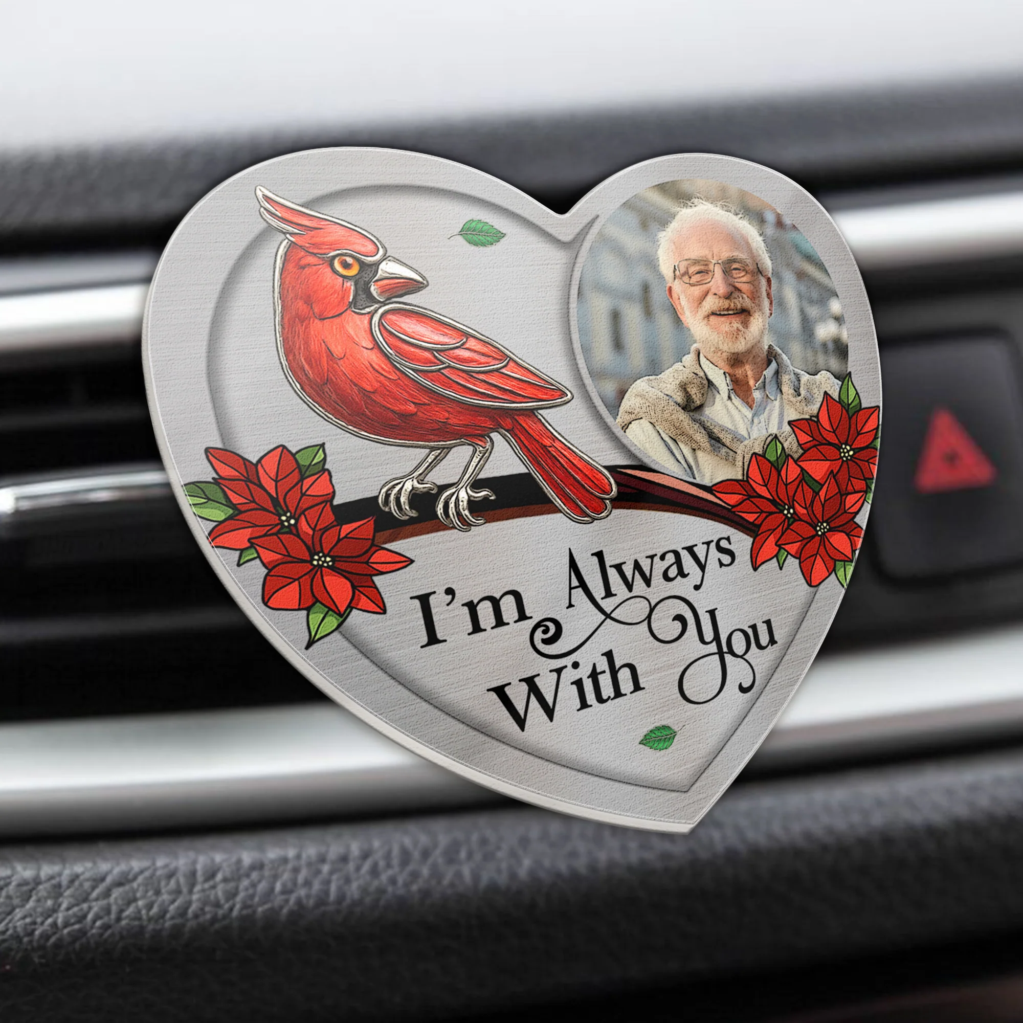 I'm Always With You Memorial Car Accessories - Personalized Photo Acrylic Car Vent Clip - Image 4