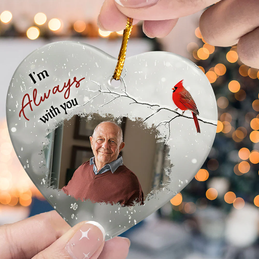 I'm Always With You Memorial - Personalized Ceramic Photo Ornament - Image 2