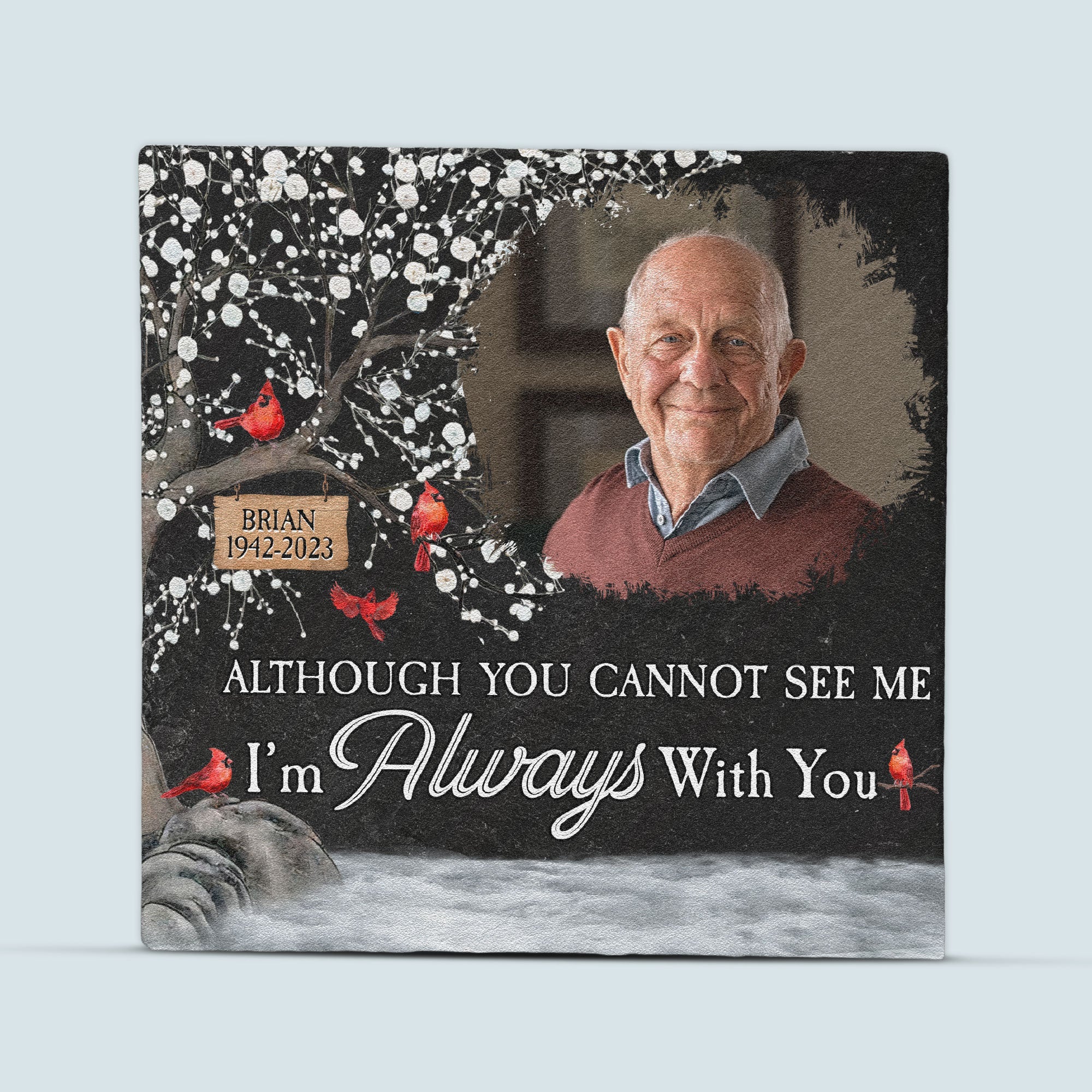 I'm Always With You Memorial Stone - Personalized Photo Garden Stone - Image 4