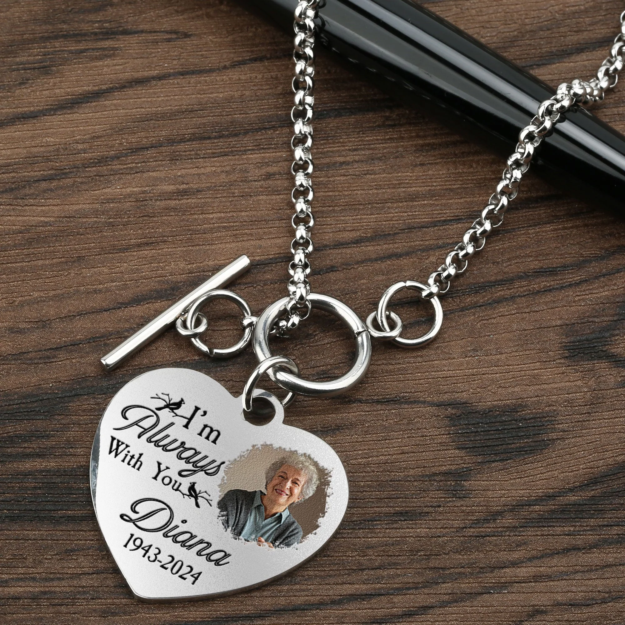 I'm Always With You New Version - Personalized Photo Heart Bracelet - Image 5