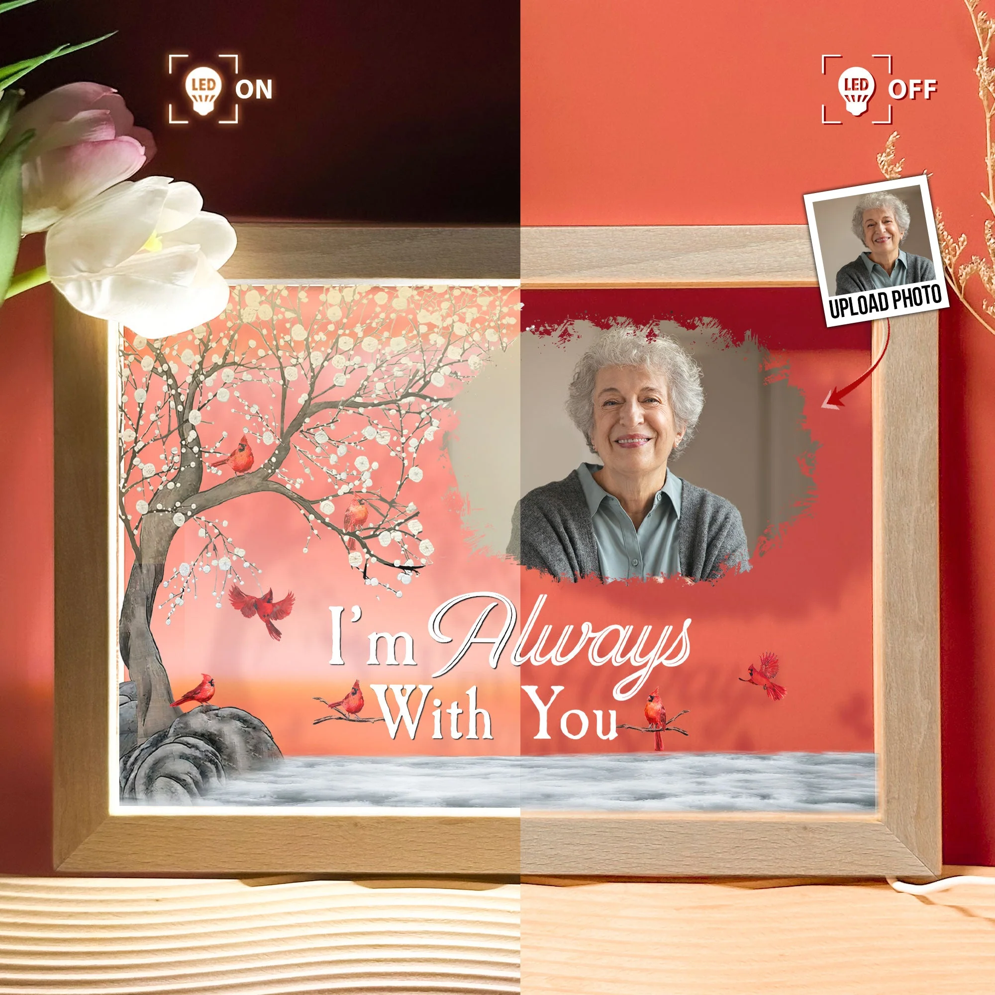 I'm Always With You - Personalized Photo Frame Lamp - Image 2