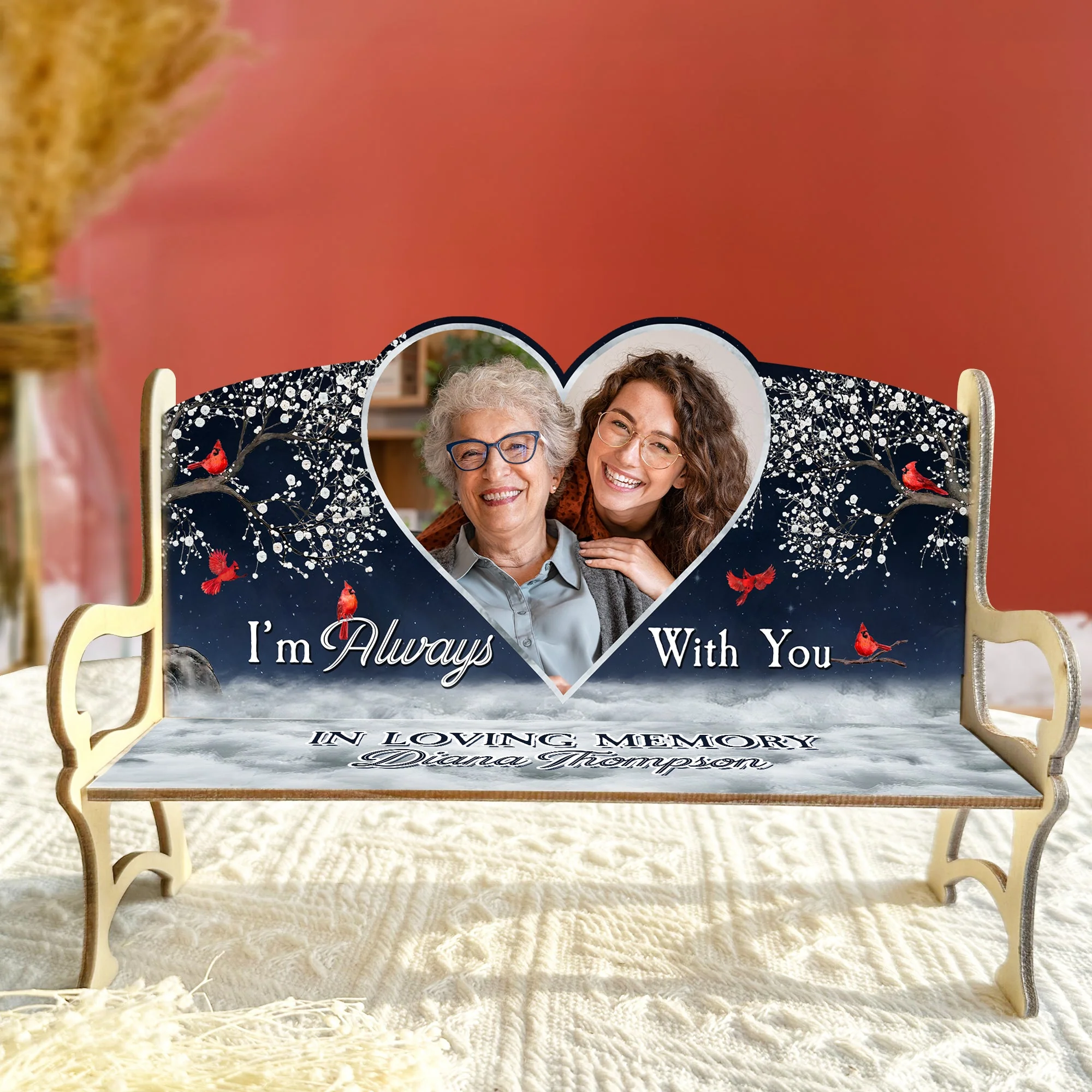 I'm Always With You - Personalized Photo Memorial Bench - Image 5