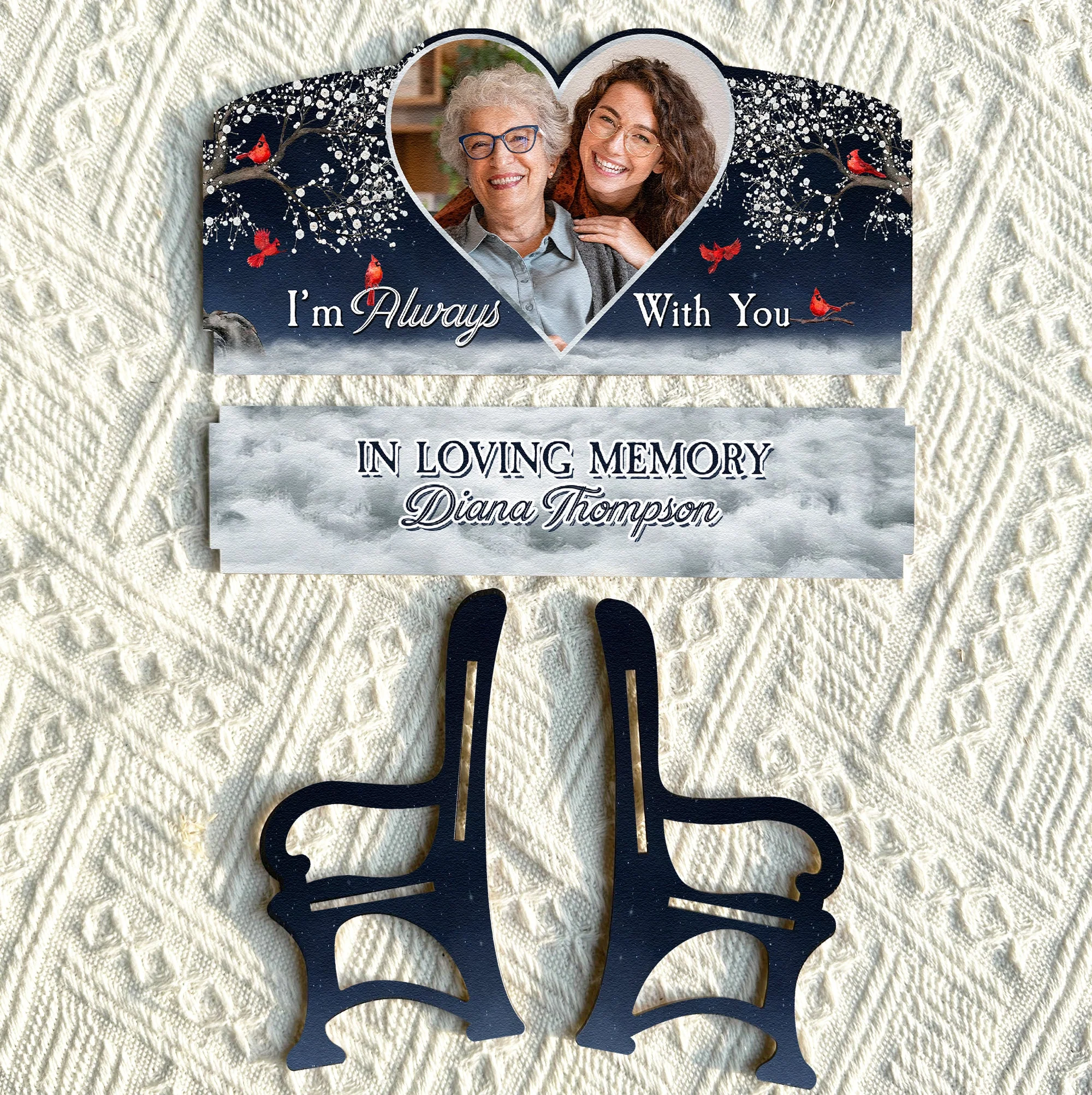 I'm Always With You - Personalized Photo Memorial Bench - Image 6