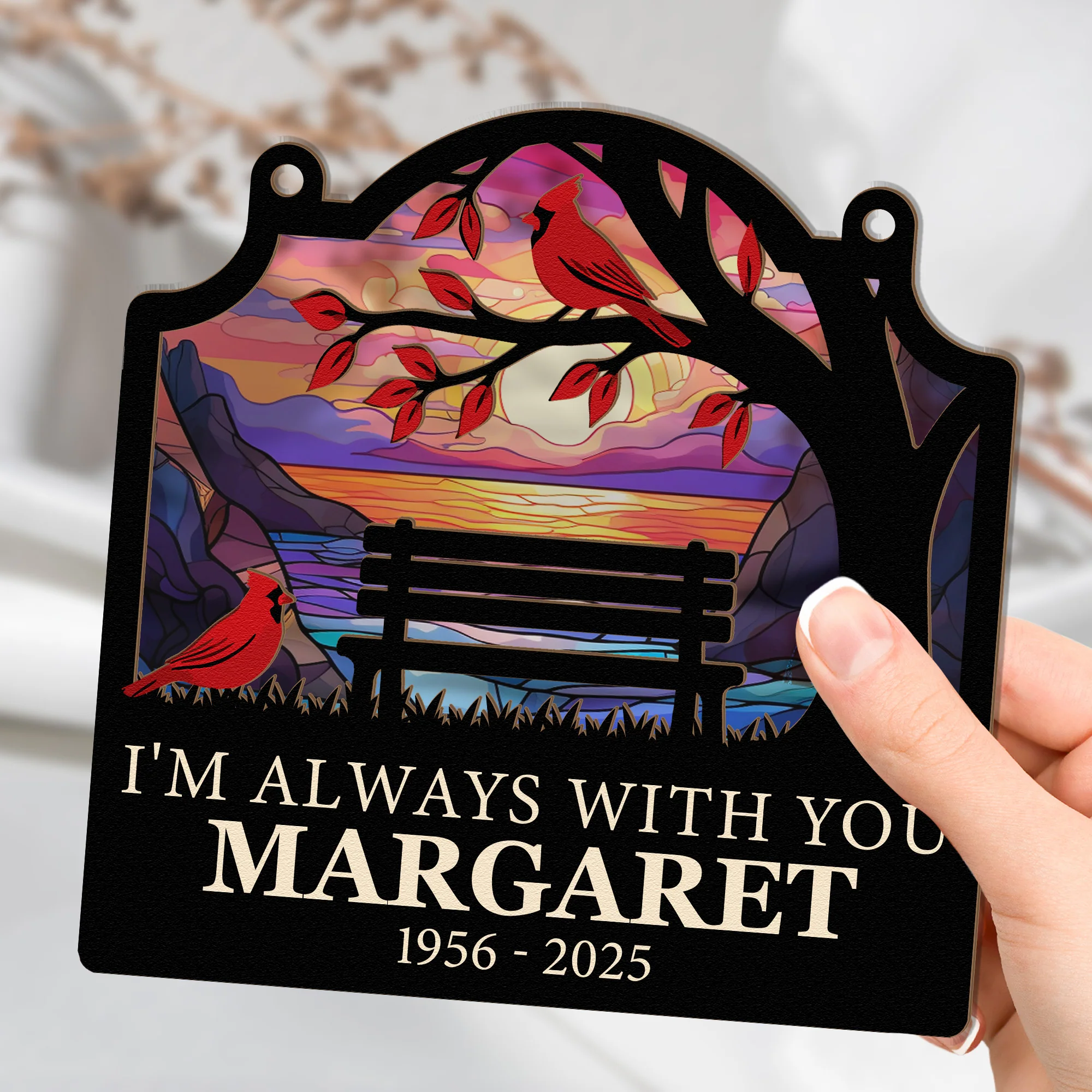 I'm Always With You Sympathy Gifts - Personalized Window Hanging Suncatcher Ornament - Image 2