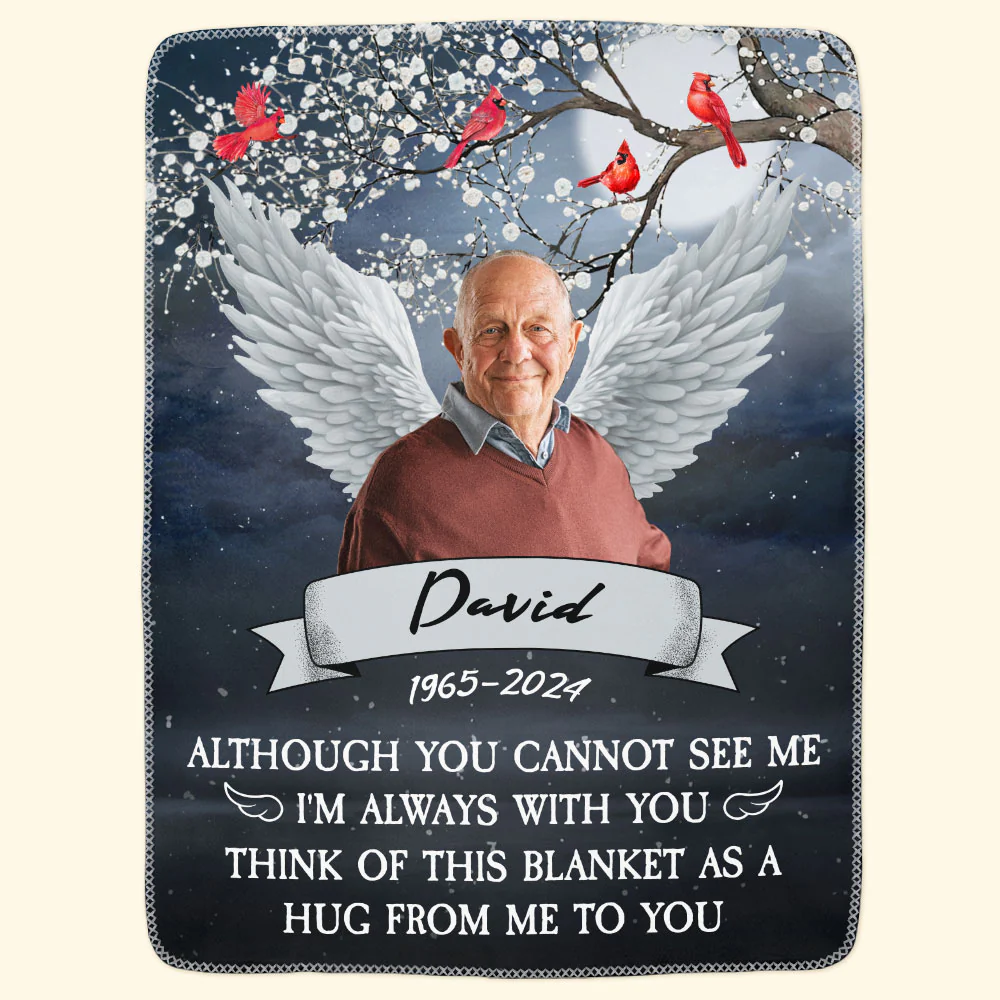 I'm Always With You Think Of This Blanket As A Hug From Me - Personalized Photo Blanket - Image 7