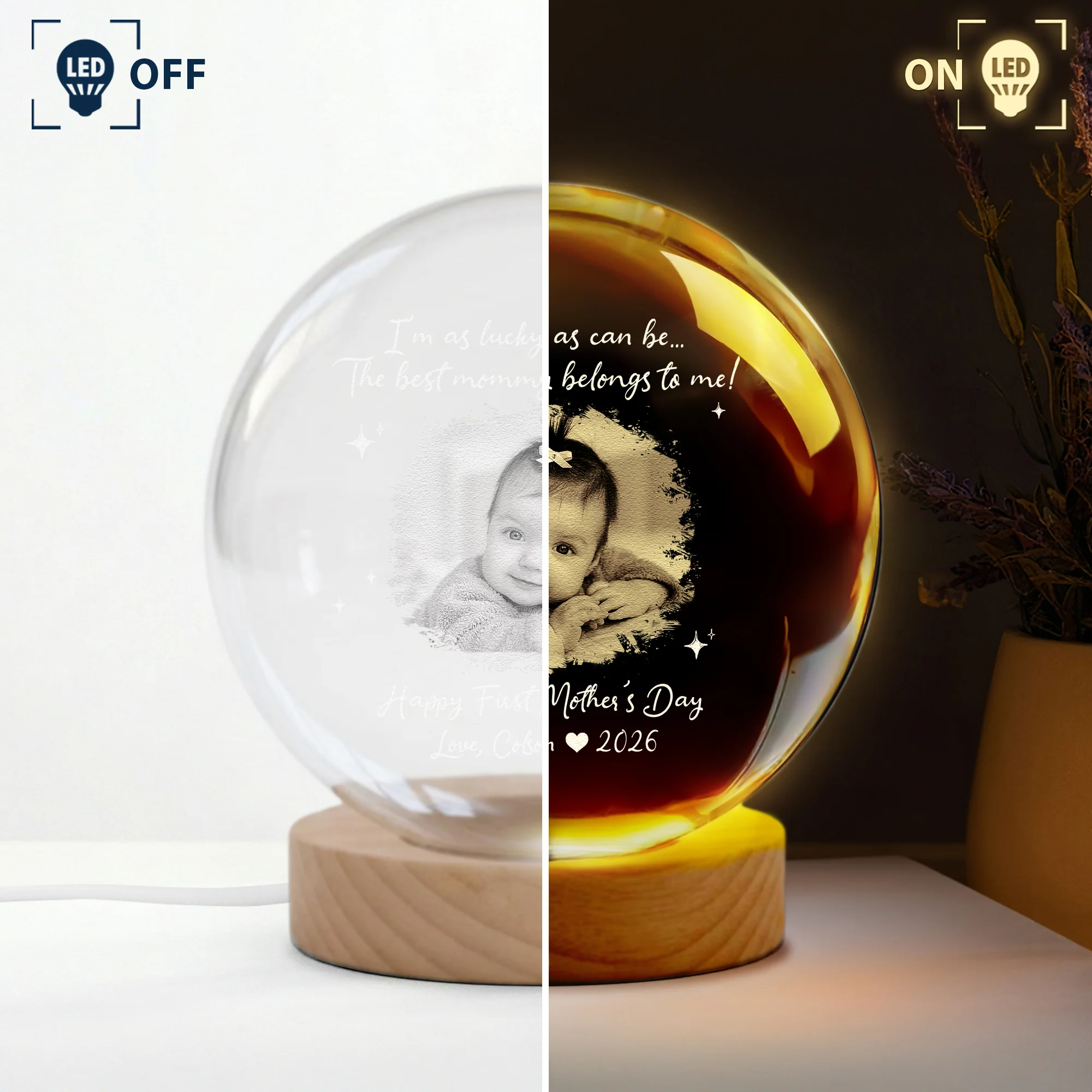 I’m As Lucky As Can Be…The Best Mommy Belongs To Me! - Personalized Night Light - Image 3