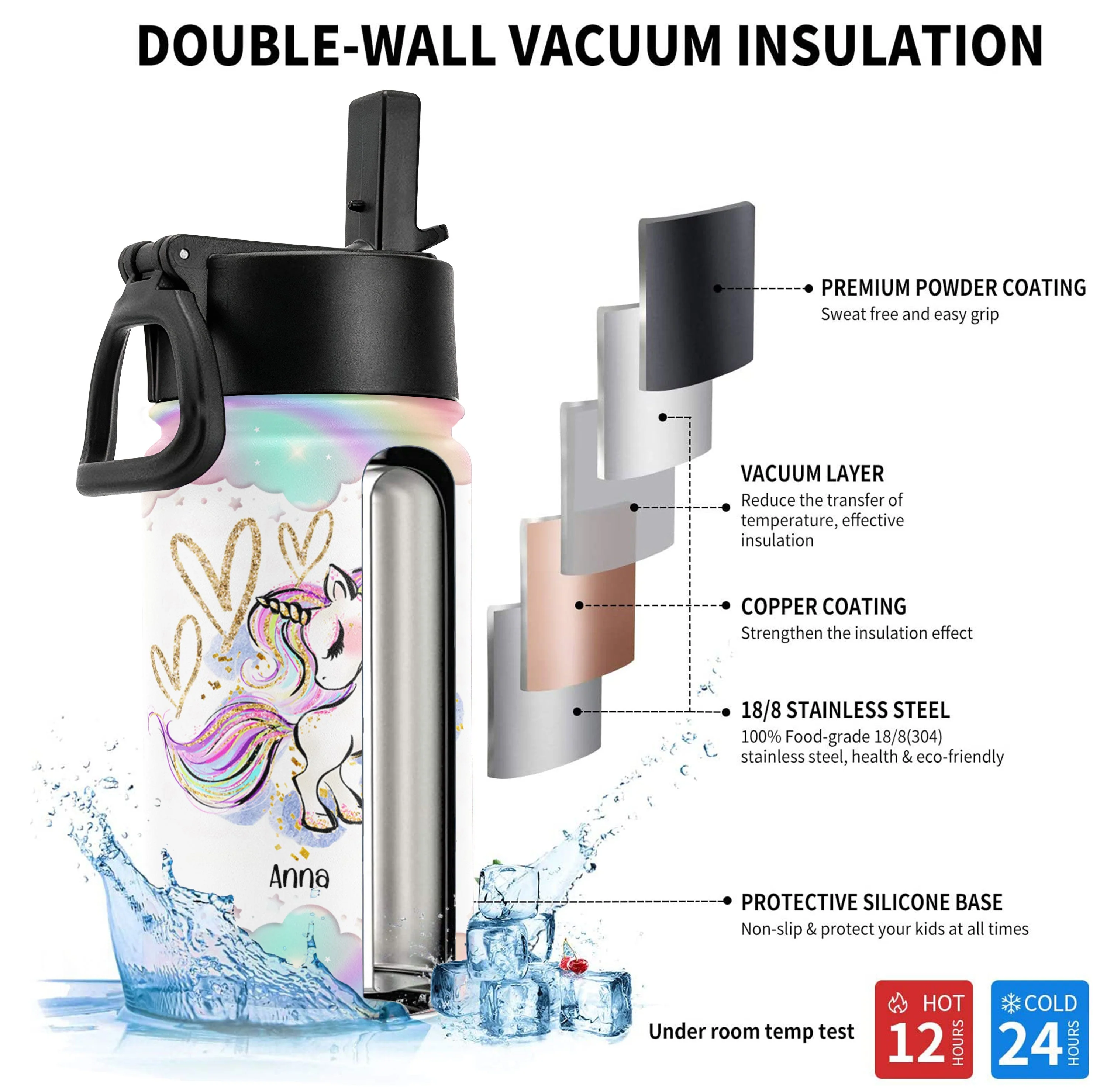 I'm Bringing Magic To School - Personalized Kids Water Bottle With Straw Lid - Image 4