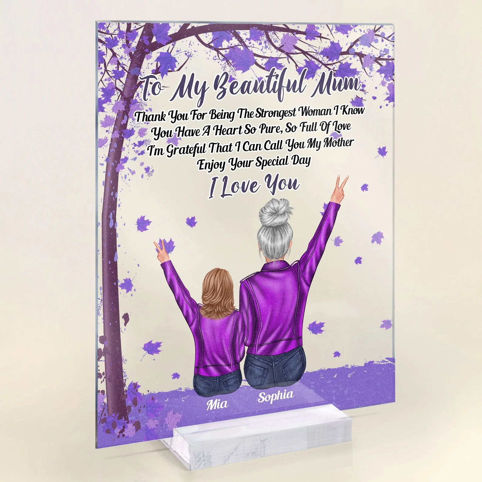 I'm Grateful That I Can Call You My Mother - Personalized Acrylic Plaque - Birthday, Mother's Day Gift For Mother, Mom