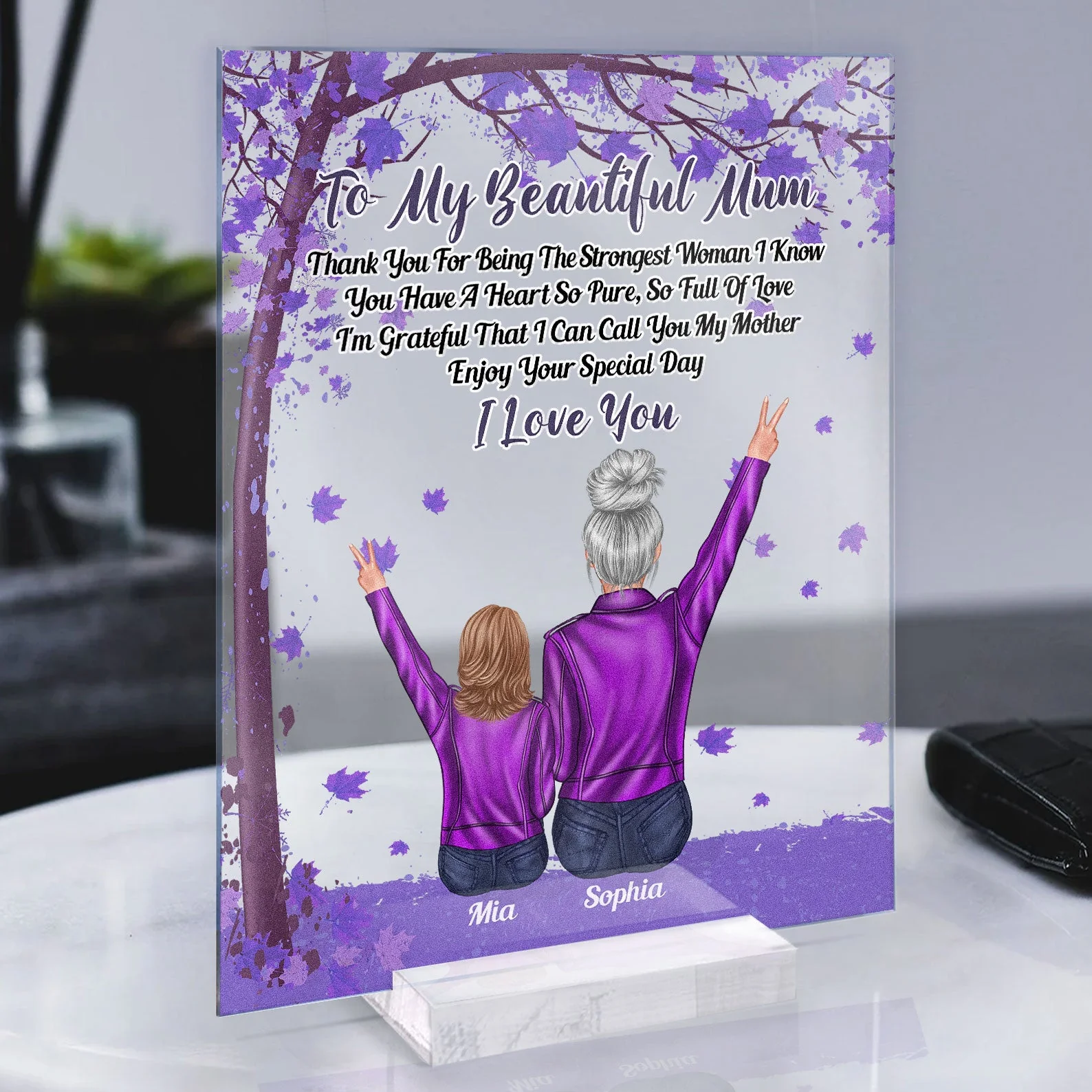 I'm Grateful That I Can Call You My Mother - Personalized Acrylic Plaque - Birthday, Mother's Day Gift For Mother, Mom - Image 3