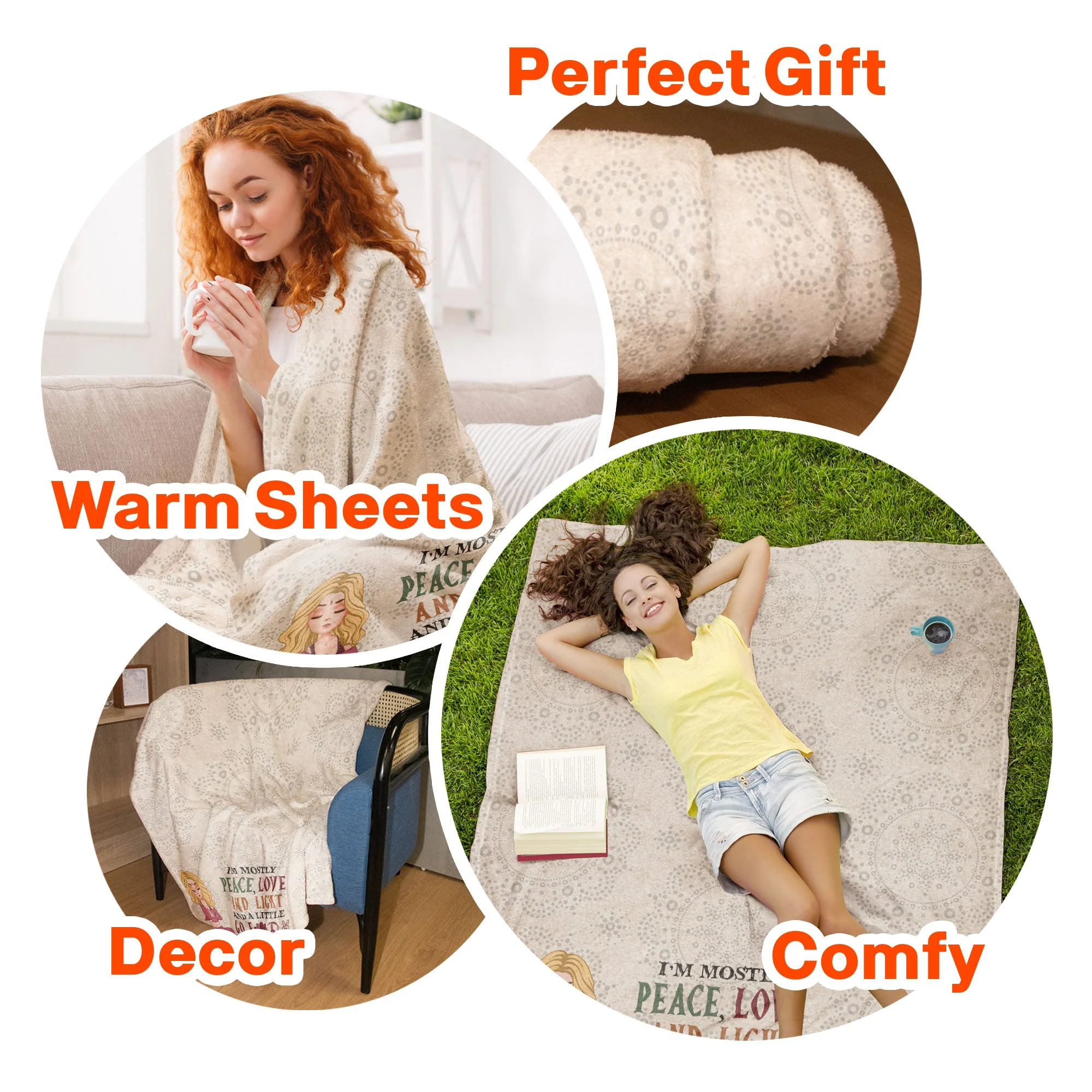 I'm Mostly Peace Love And Light - Personalized Blanket - Birthday, Loving Gift For Yoga Lover - Image 5