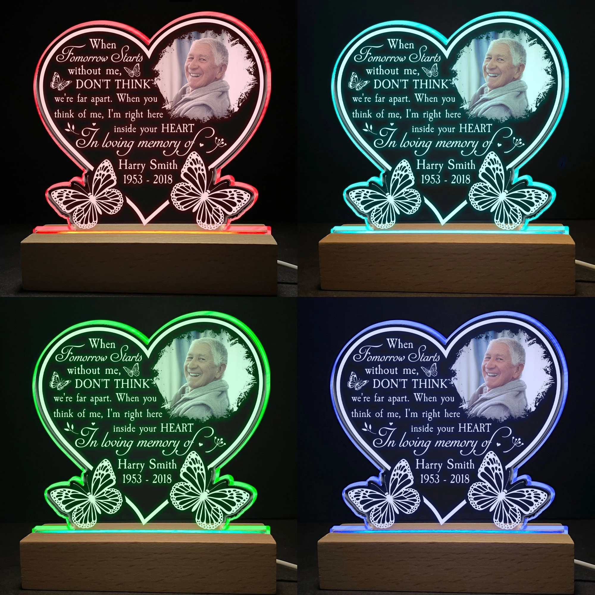 I'm Right Here Inside Your Heart - Personalized Photo LED Light - Image 2