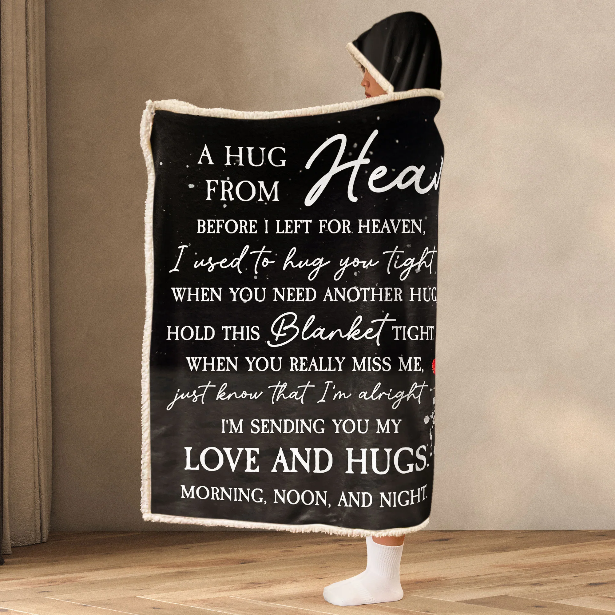 I'm Sending You My Love And Hugs - Personalized Photo Wearable Blanket Hoodie - Image 4
