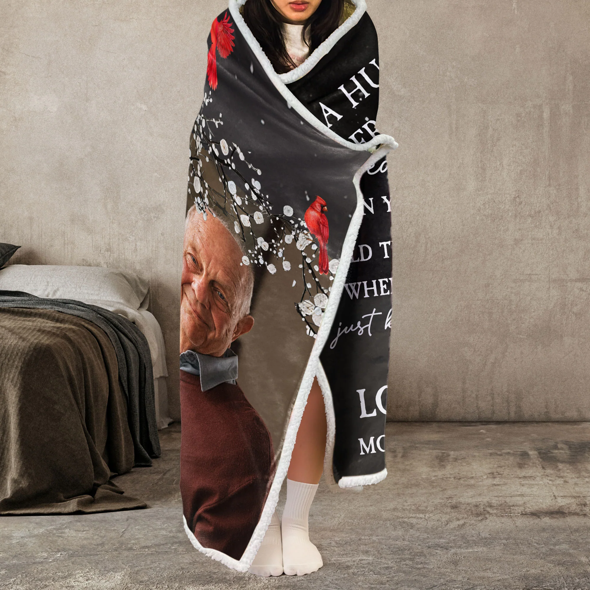 I'm Sending You My Love And Hugs - Personalized Photo Wearable Blanket Hoodie - Image 5